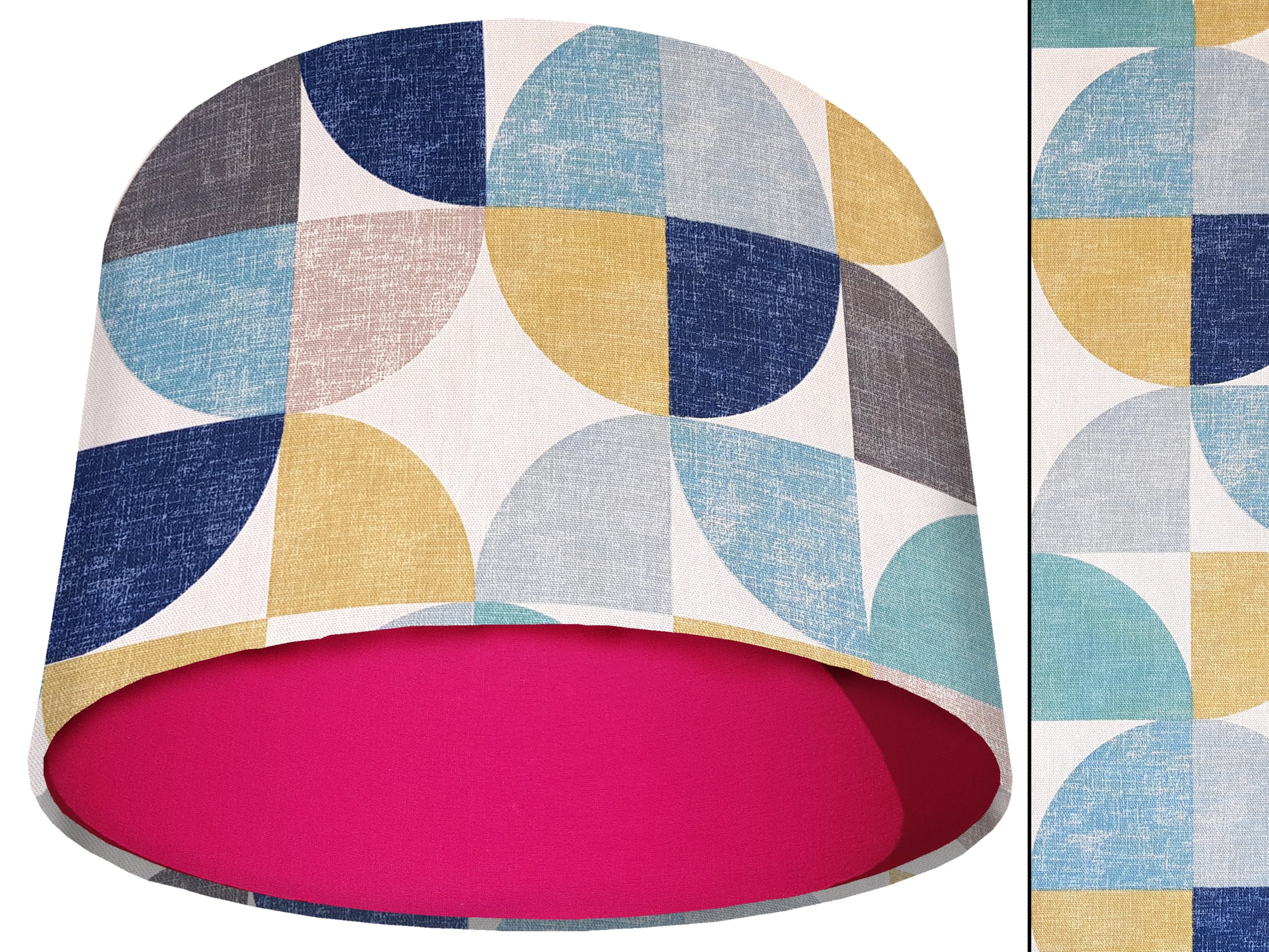 Spiral Capri Blue Light Shade Pink, Geometric Lampshade