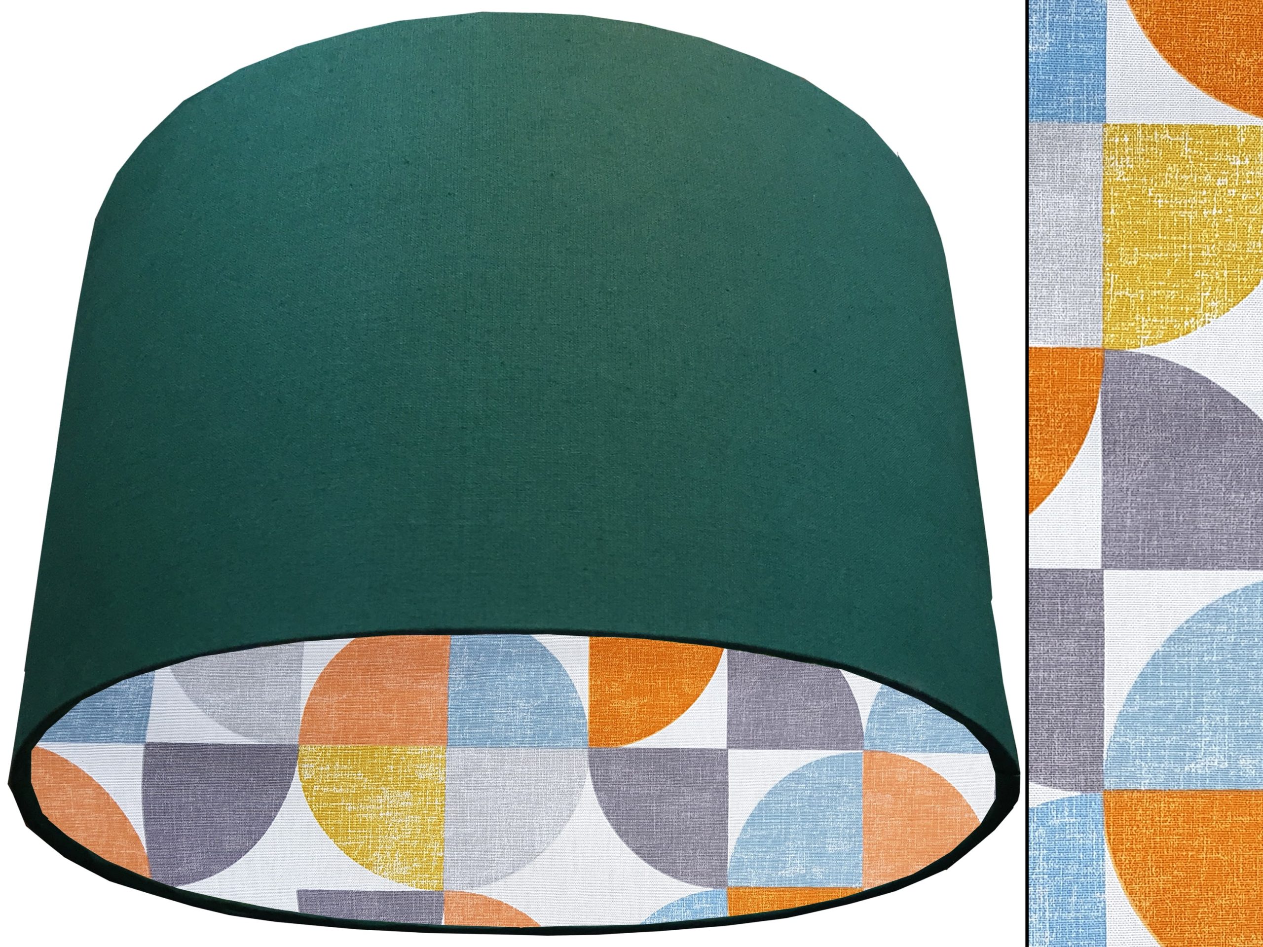 Spiral Capri Orange Lampshade Green, Retro Light Shade
