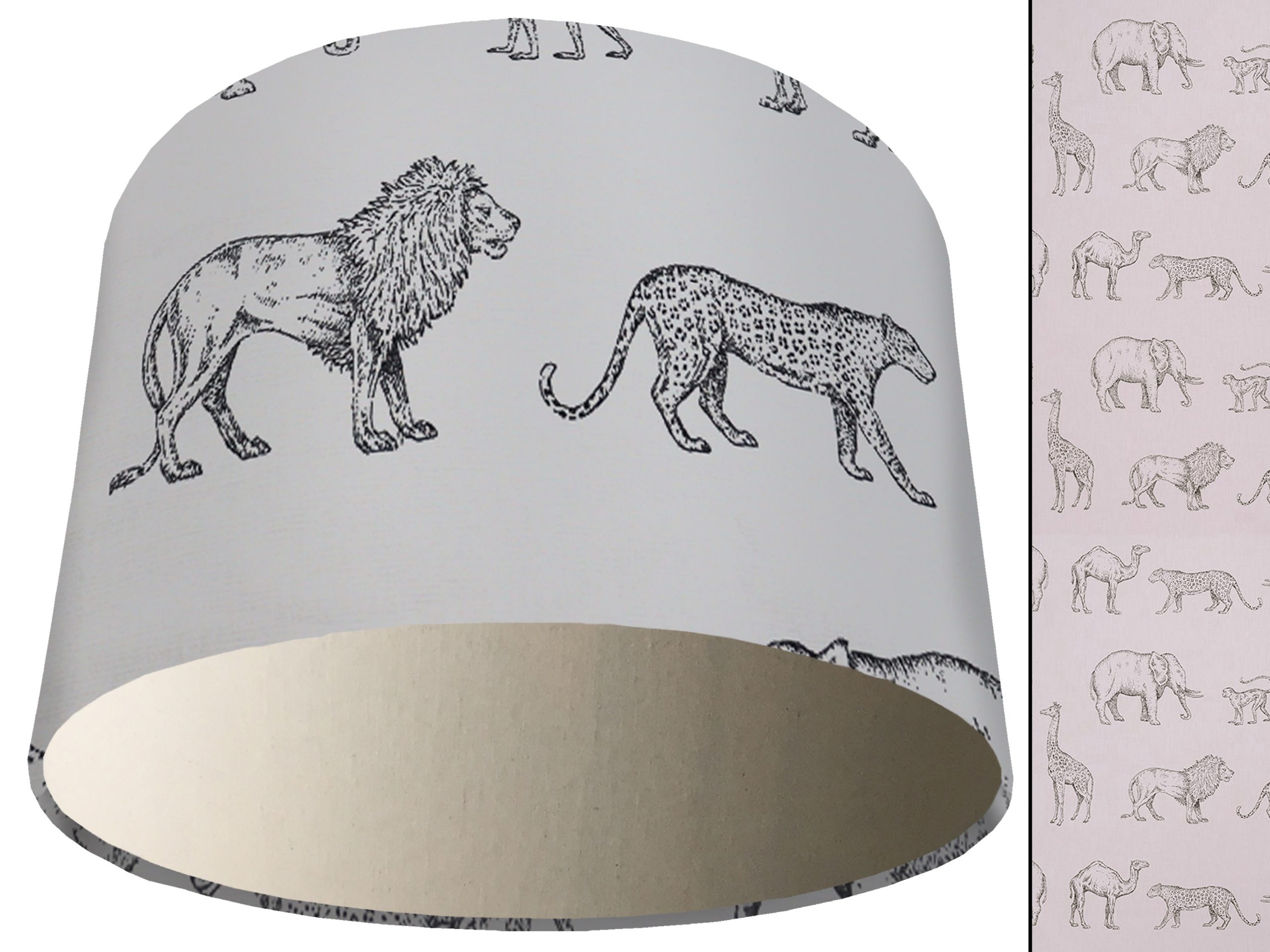 Savannah Animals Light Shade Cream, African Lampshade