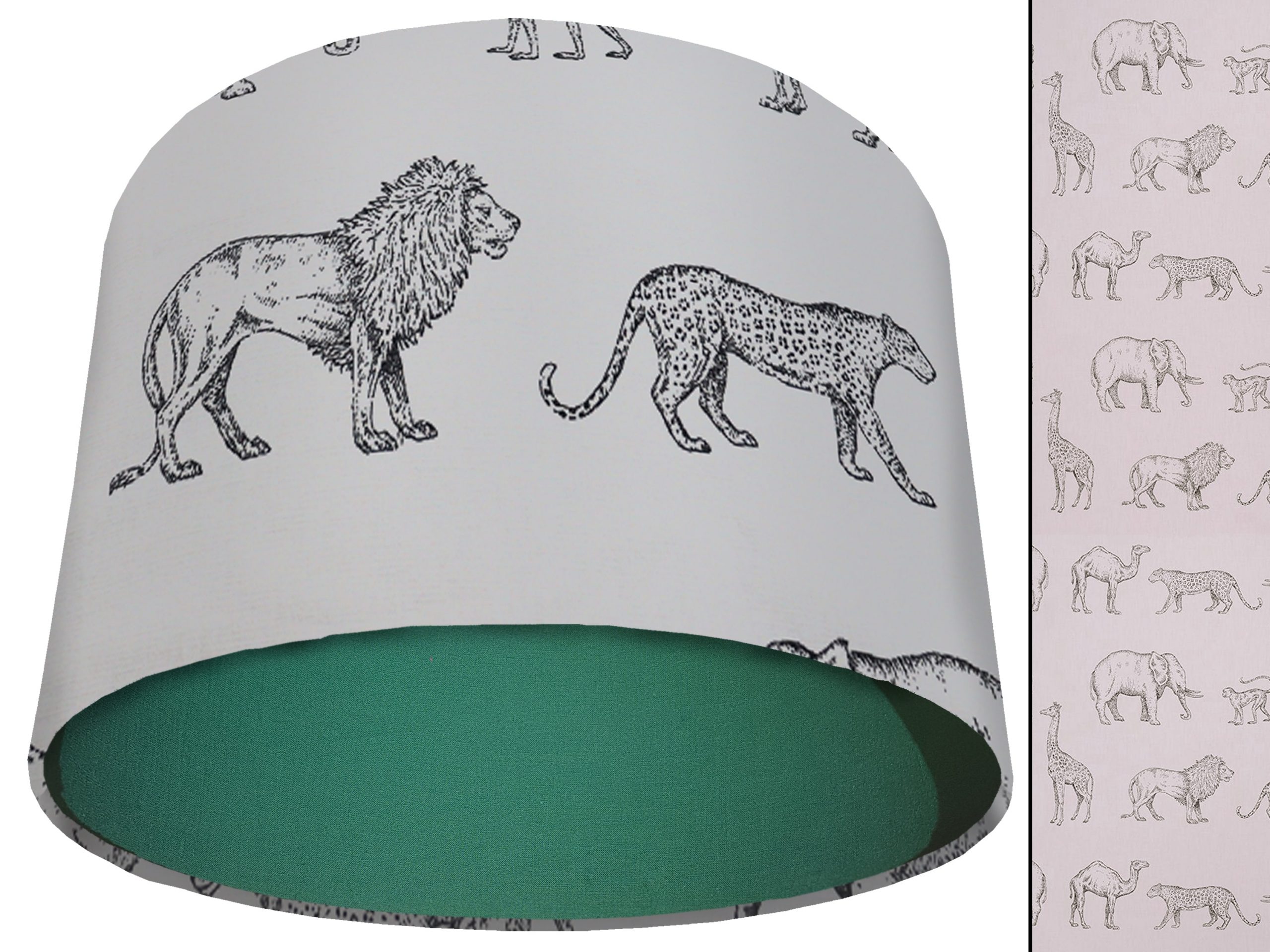 Savannah Animals Light Shade Green, African Lampshade
