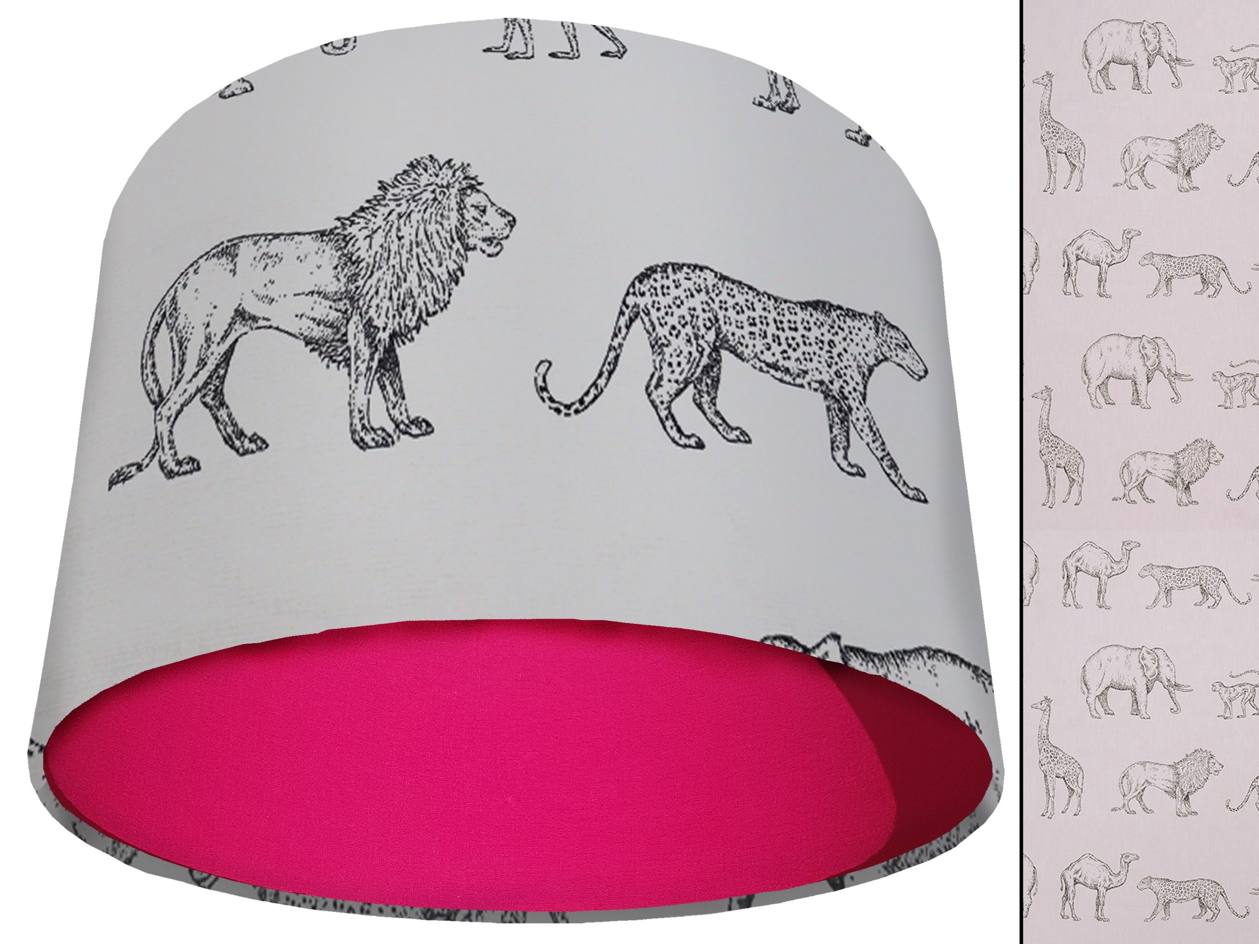 Savannah Animals Light Shade Pink, African Lampshade