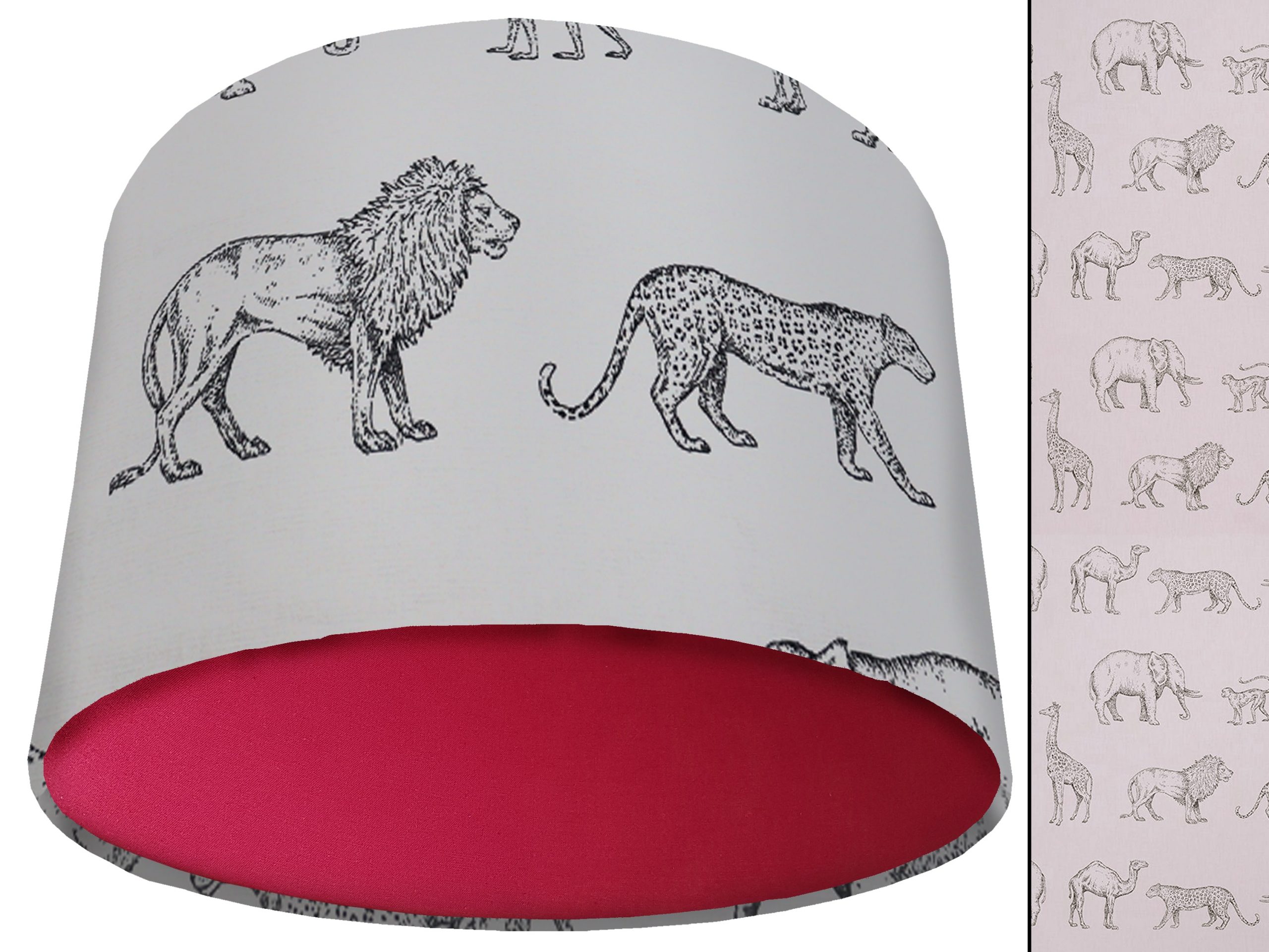 Savannah Animals Light Shade Red, African Lampshade