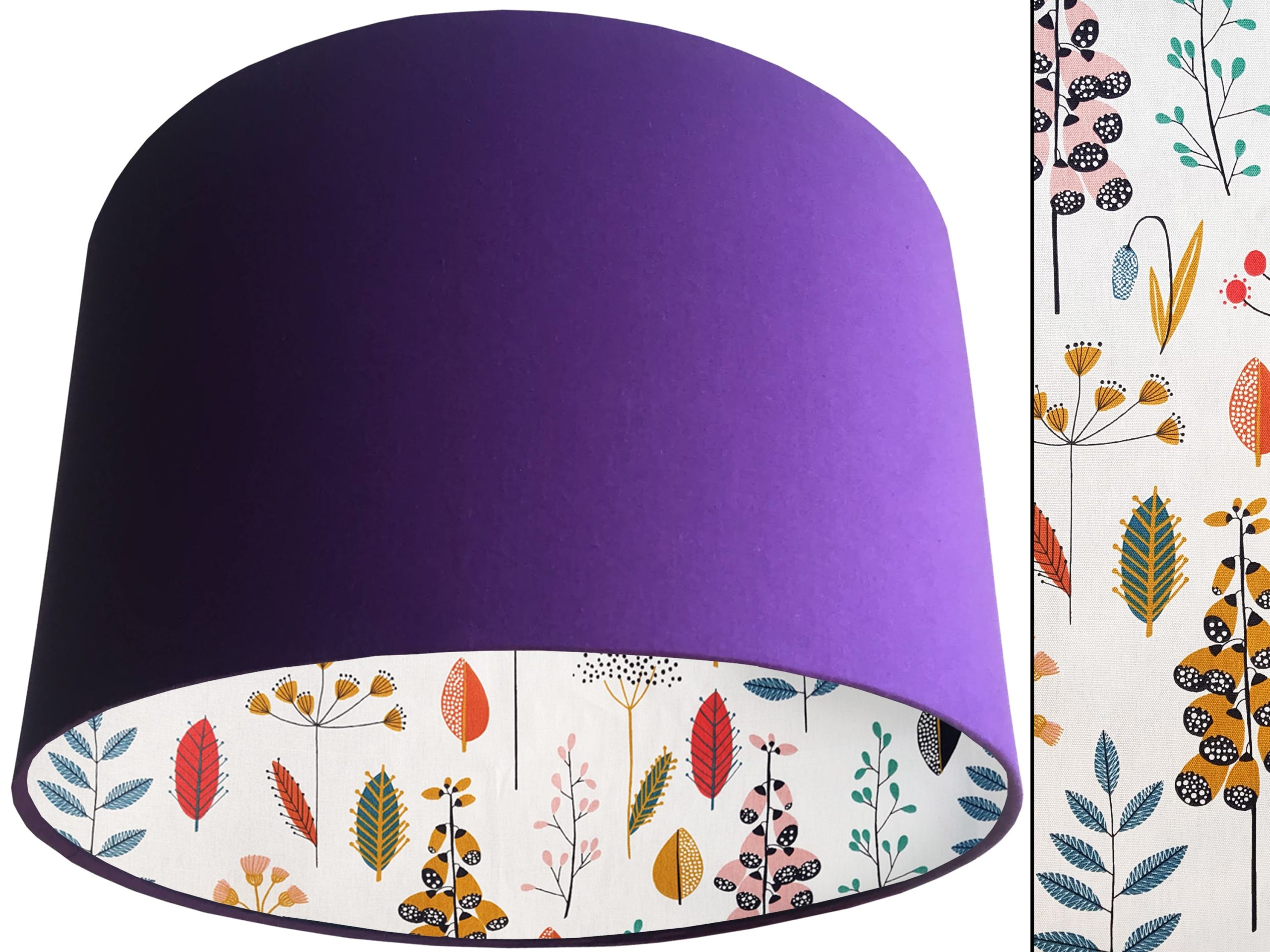 Scandi Flowers Lampshade Purple, Stylish Modern Home Light