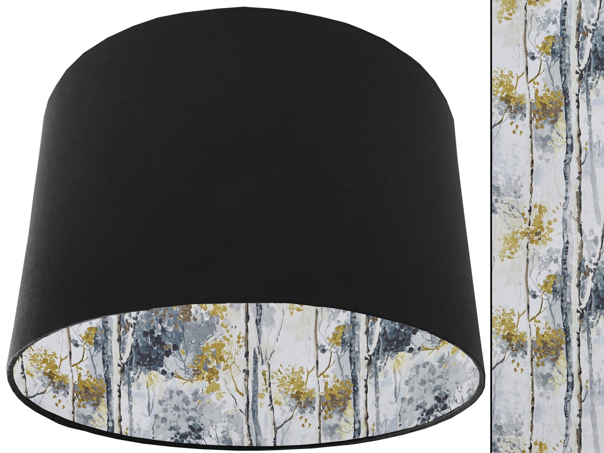Silver Birch Lampshade Black, Modern Scandinavian Light
