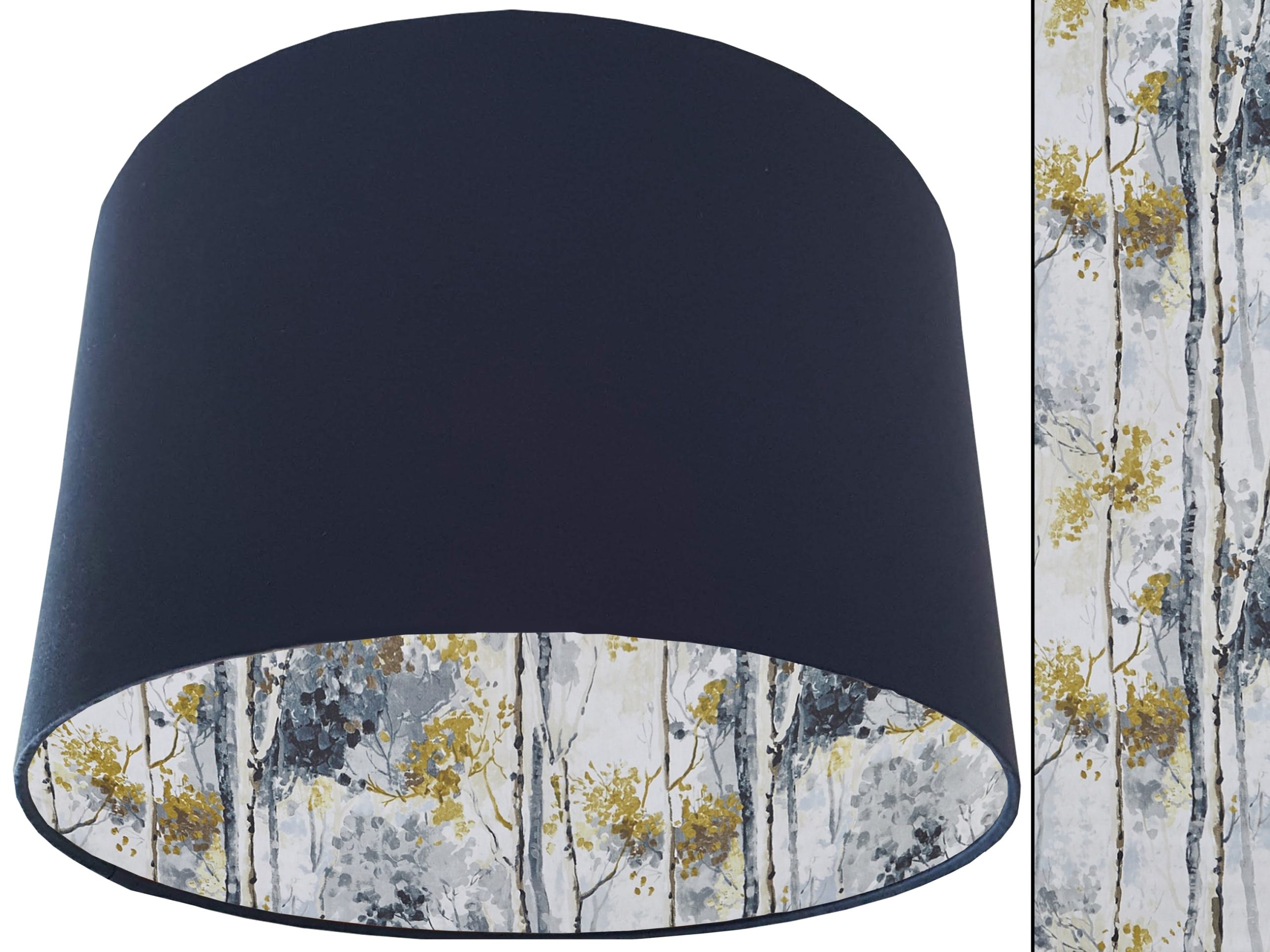 Silver Birch Lampshade Blue, Modern Scandinavian Light