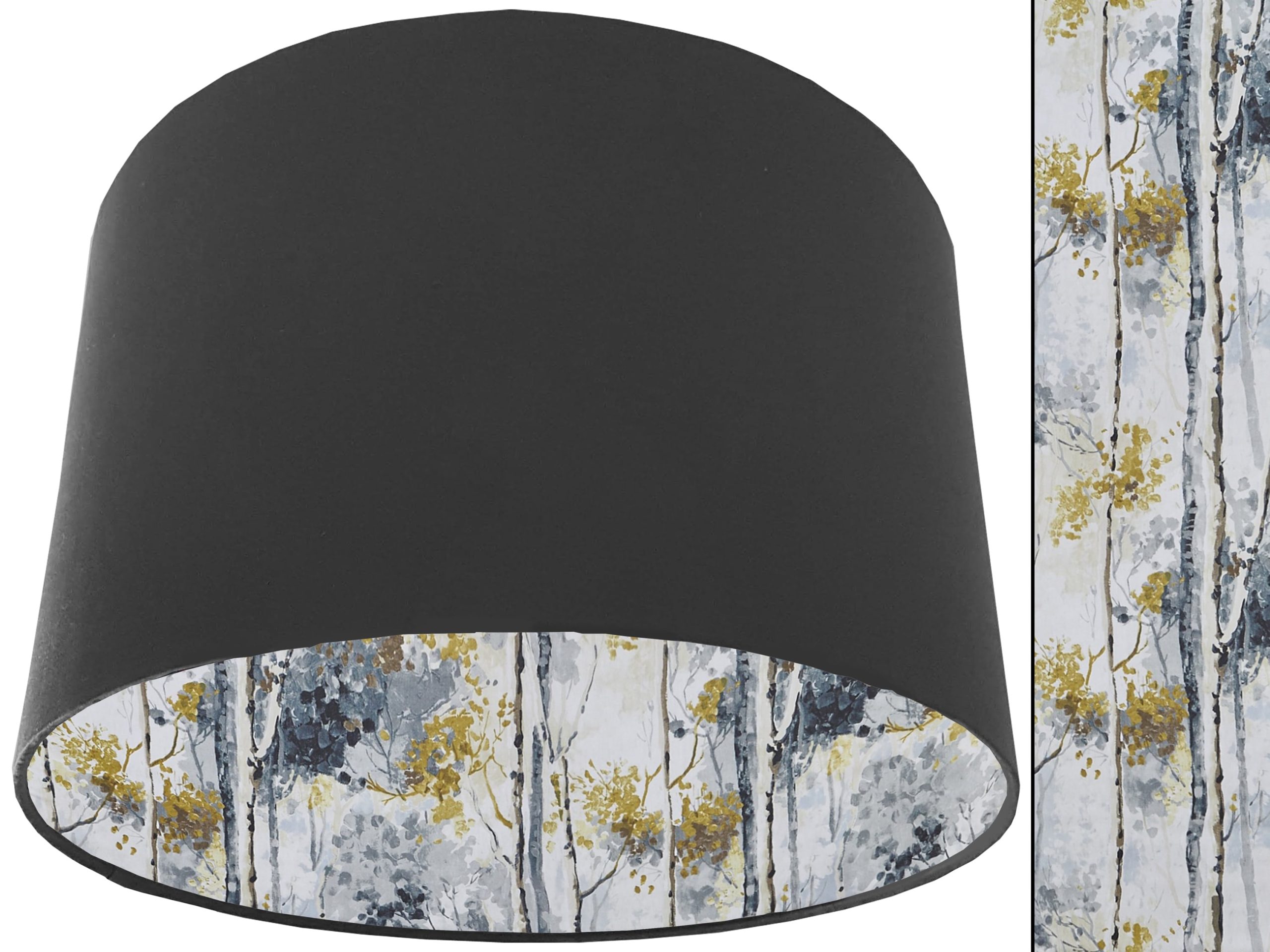 Silver Birch Lampshade Dark Grey, Modern Scandinavian Light