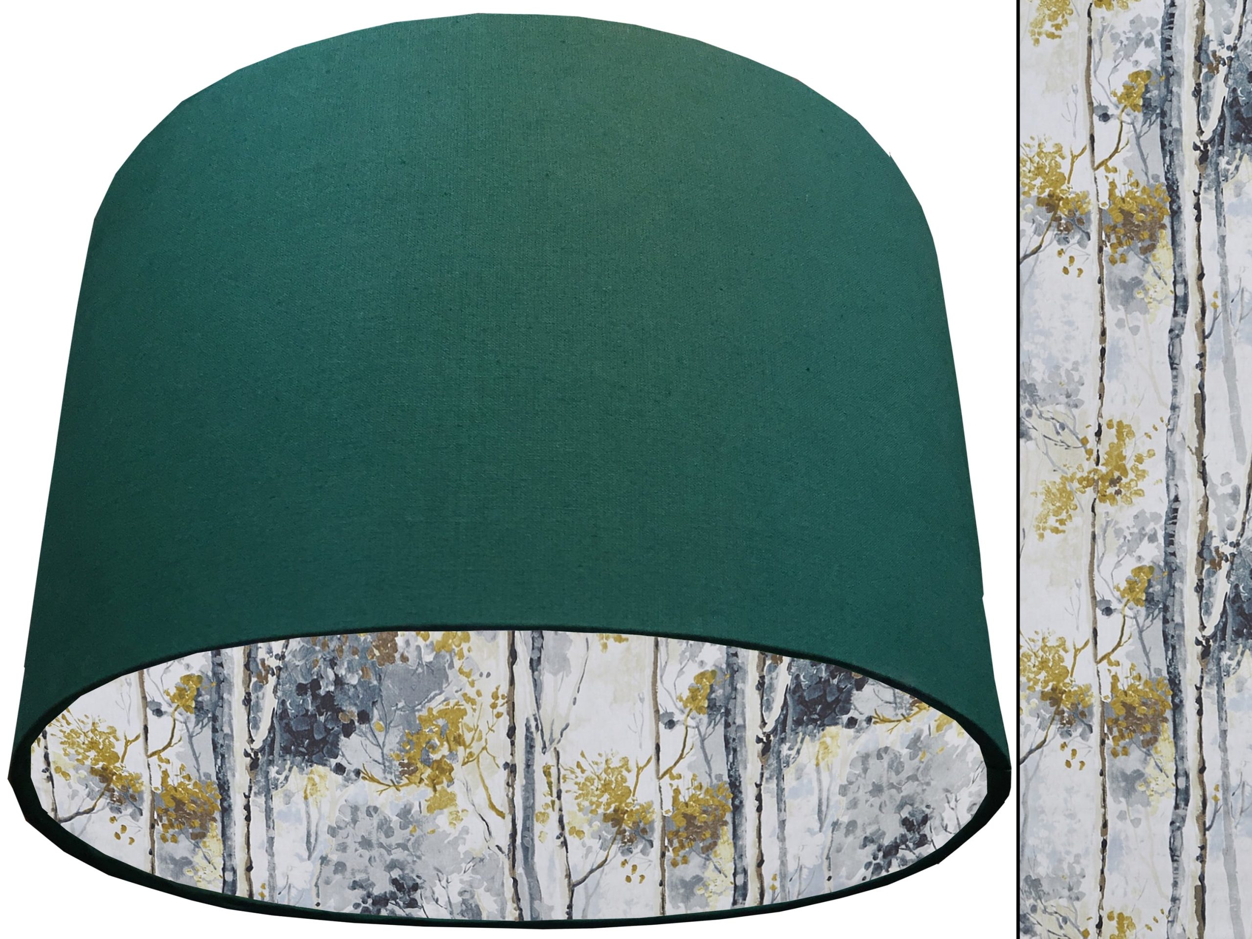 Silver Birch Lampshade Green, Modern Scandinavian Light