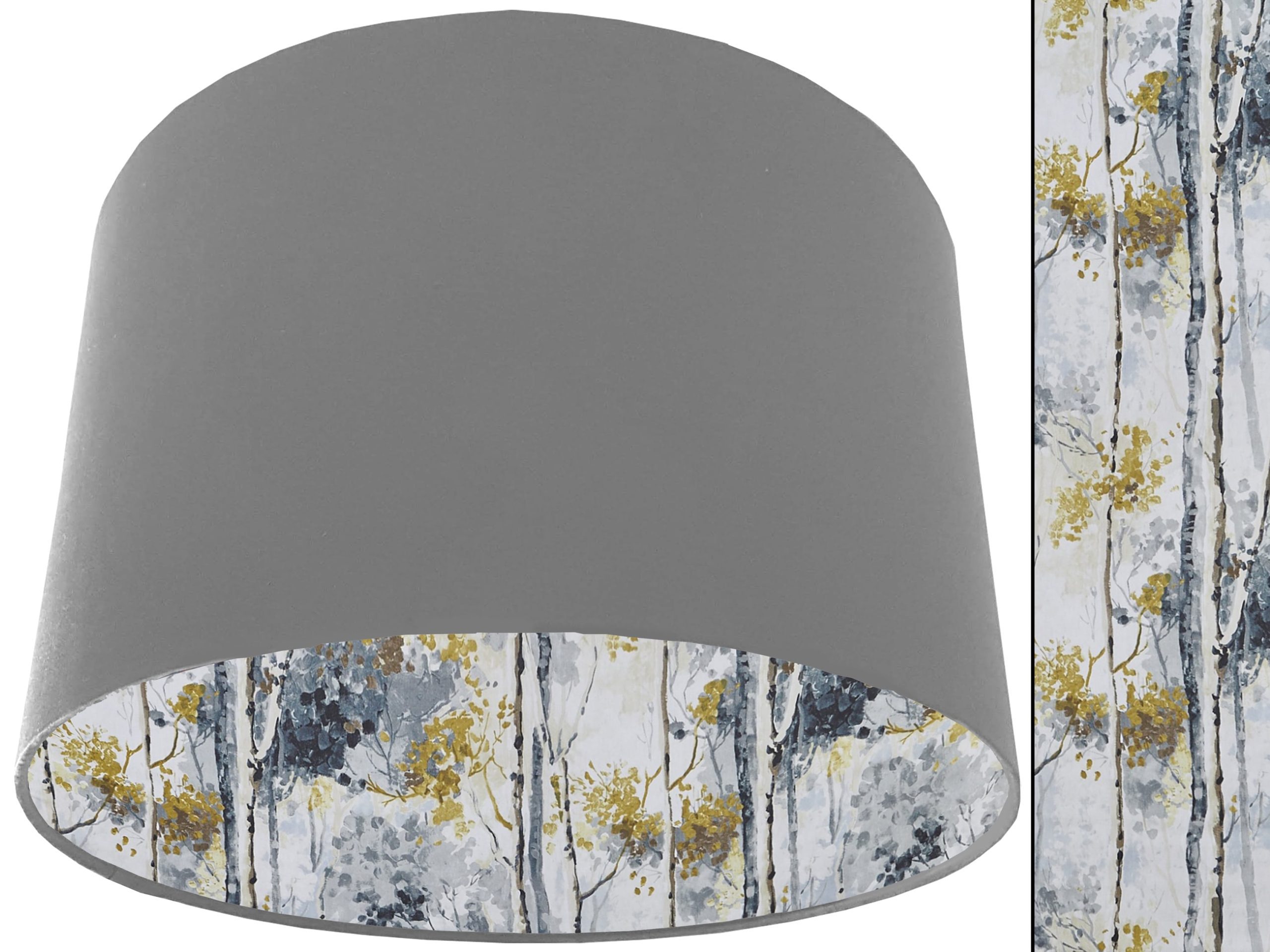 Silver Birch Lampshade Light Grey, Modern Scandinavian Light