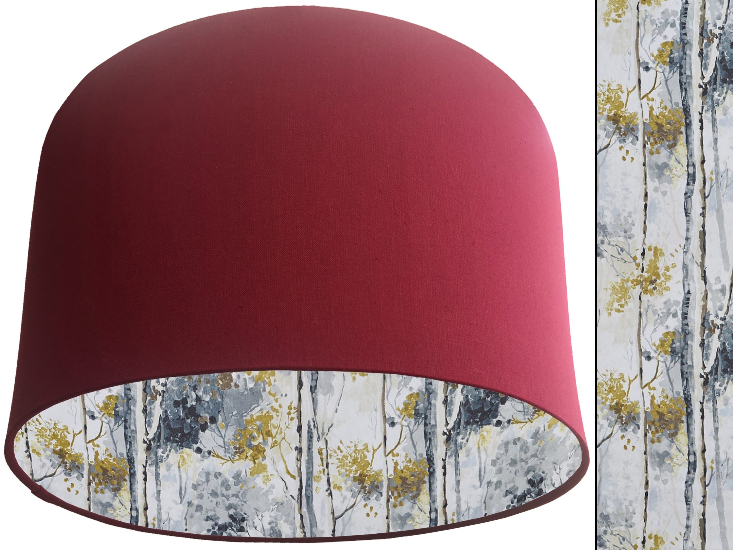 Silver Birch Lampshade Red, Modern Scandinavian Light
