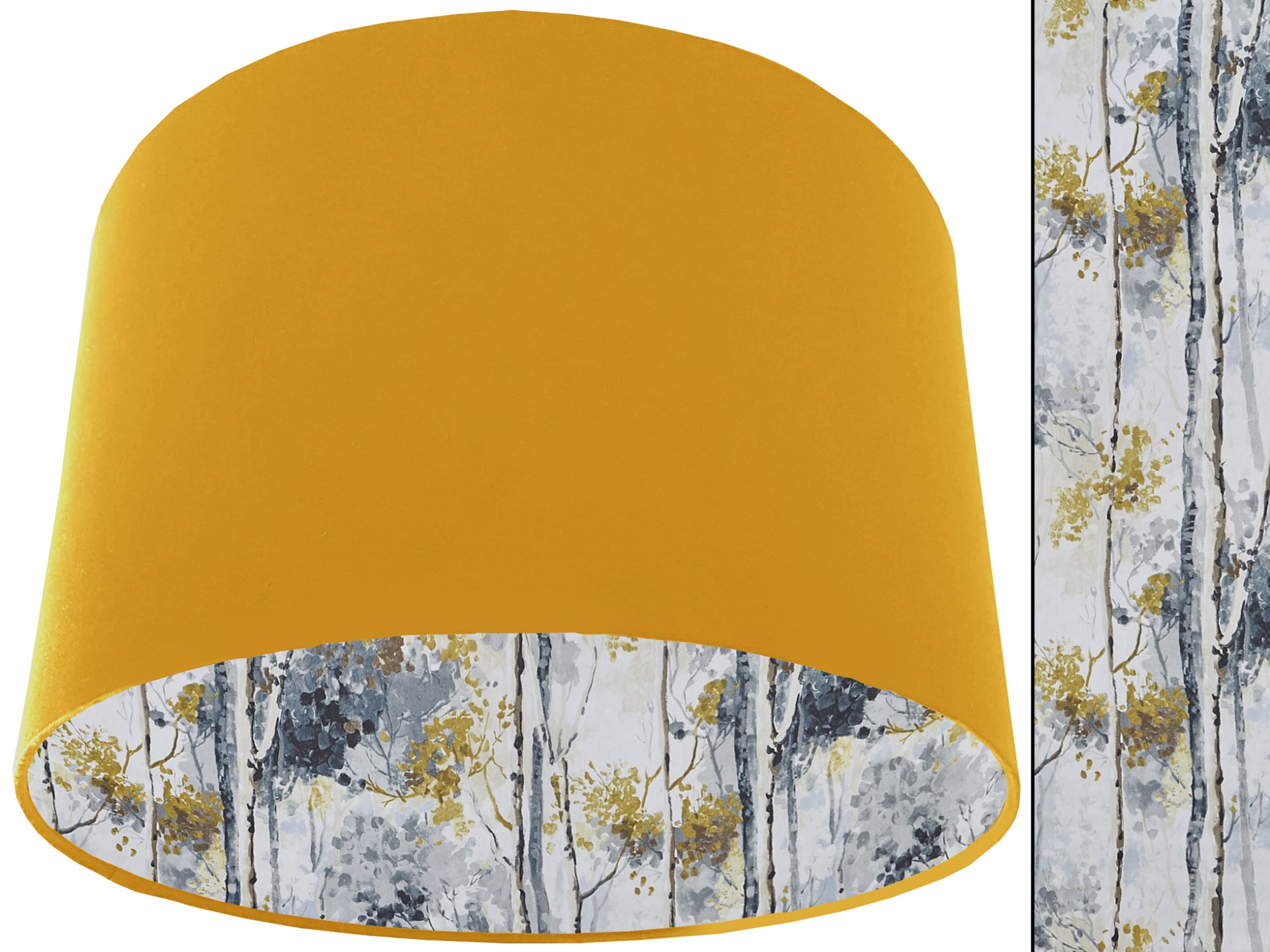 Silver Birch Lampshade Yellow, Modern Scandinavian Light