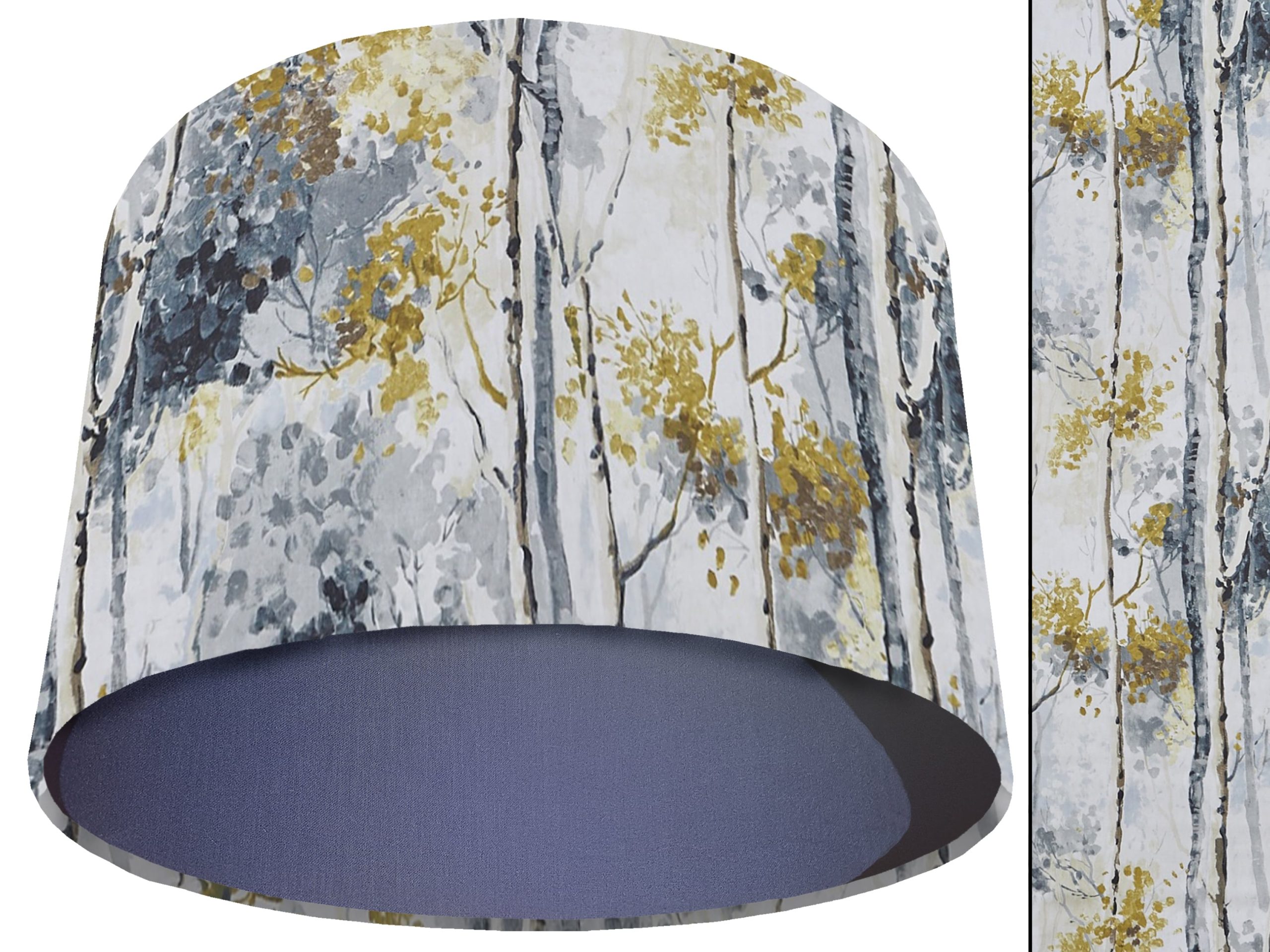Silver Birch Light Shade Blue, Modern Scandi Lampshade