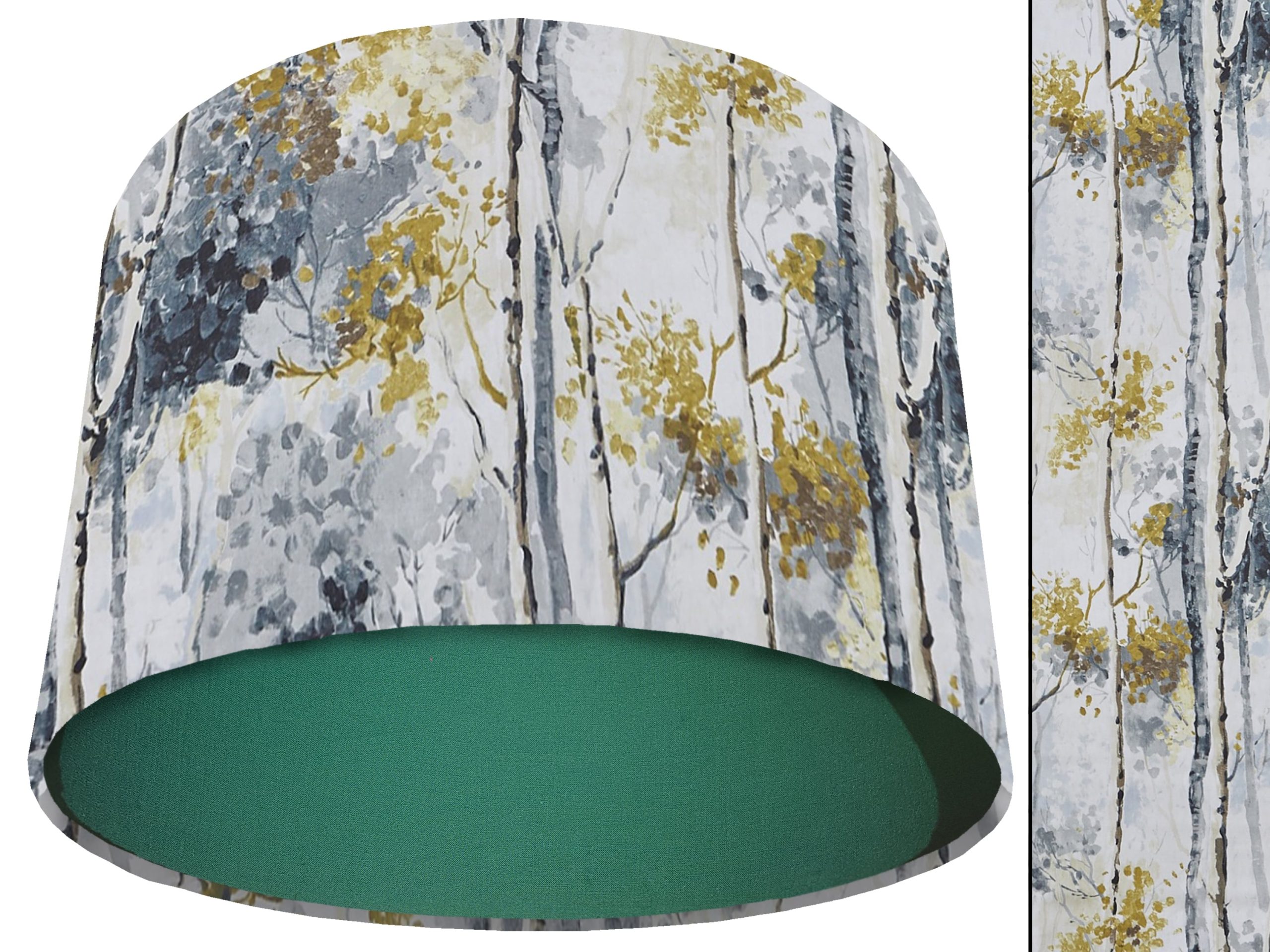Silver Birch Light Shade Green, Modern Scandi Lampshade