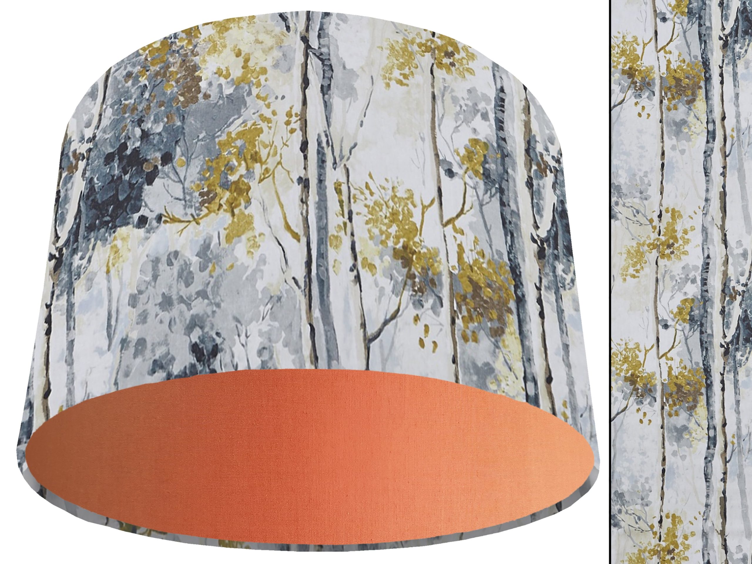 Silver Birch Light Shade Orange, Modern Scandi Lampshade