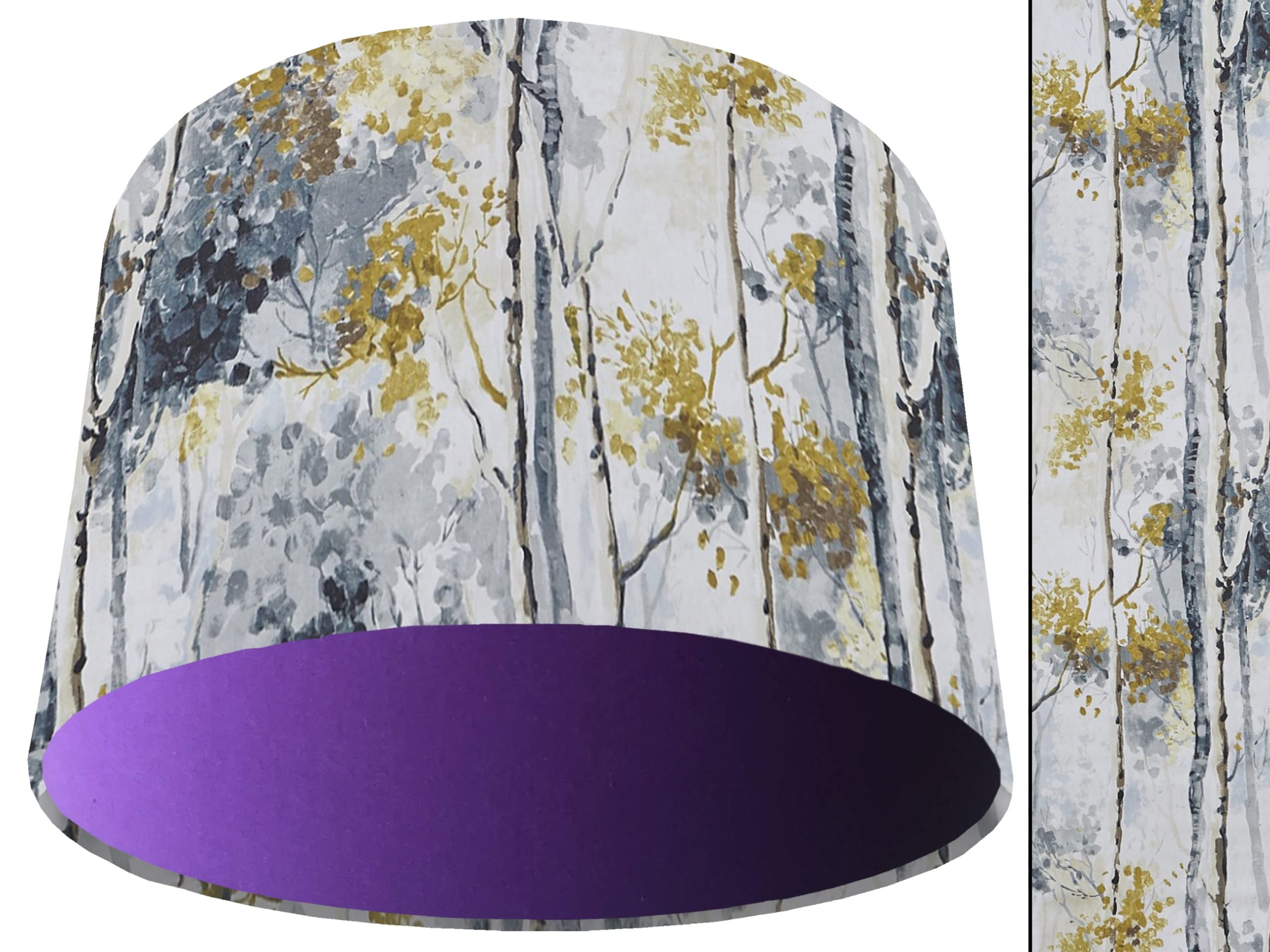 Silver Birch Light Shade Purple, Modern Scandi Lampshade