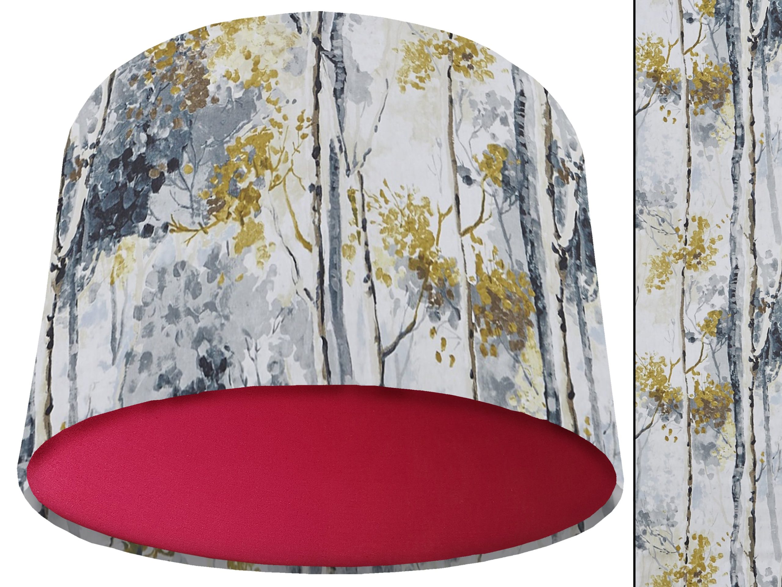 Silver Birch Light Shade Red, Modern Scandi Lampshade