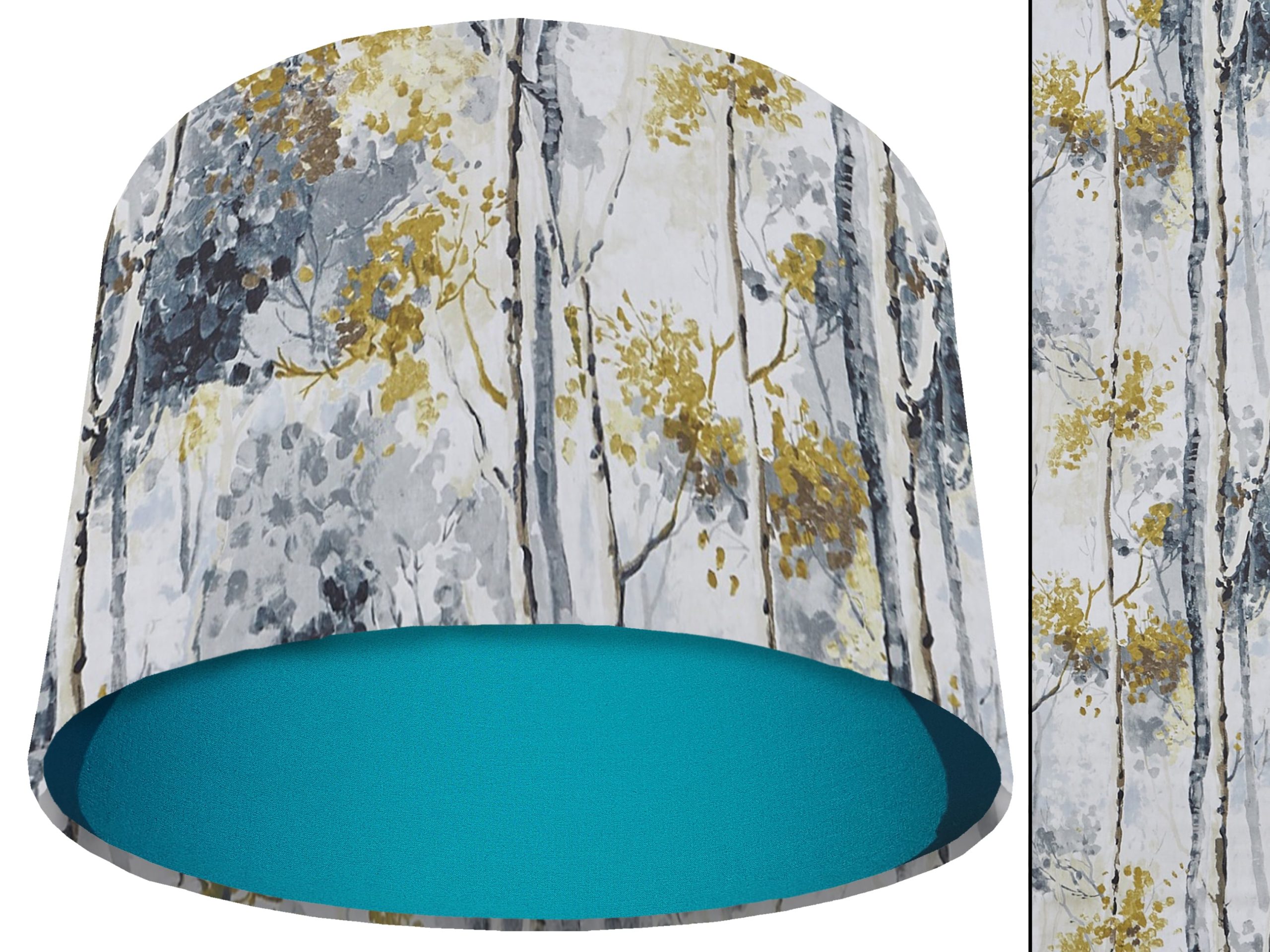 Silver Birch Light Shade Teal, Modern Scandi Lampshade