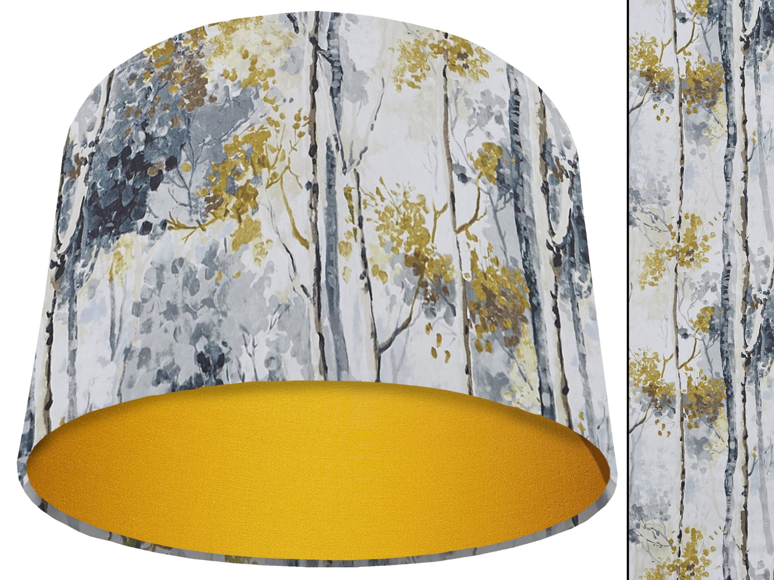 Silver Birch Light Shade Yellow, Modern Scandi Lampshade