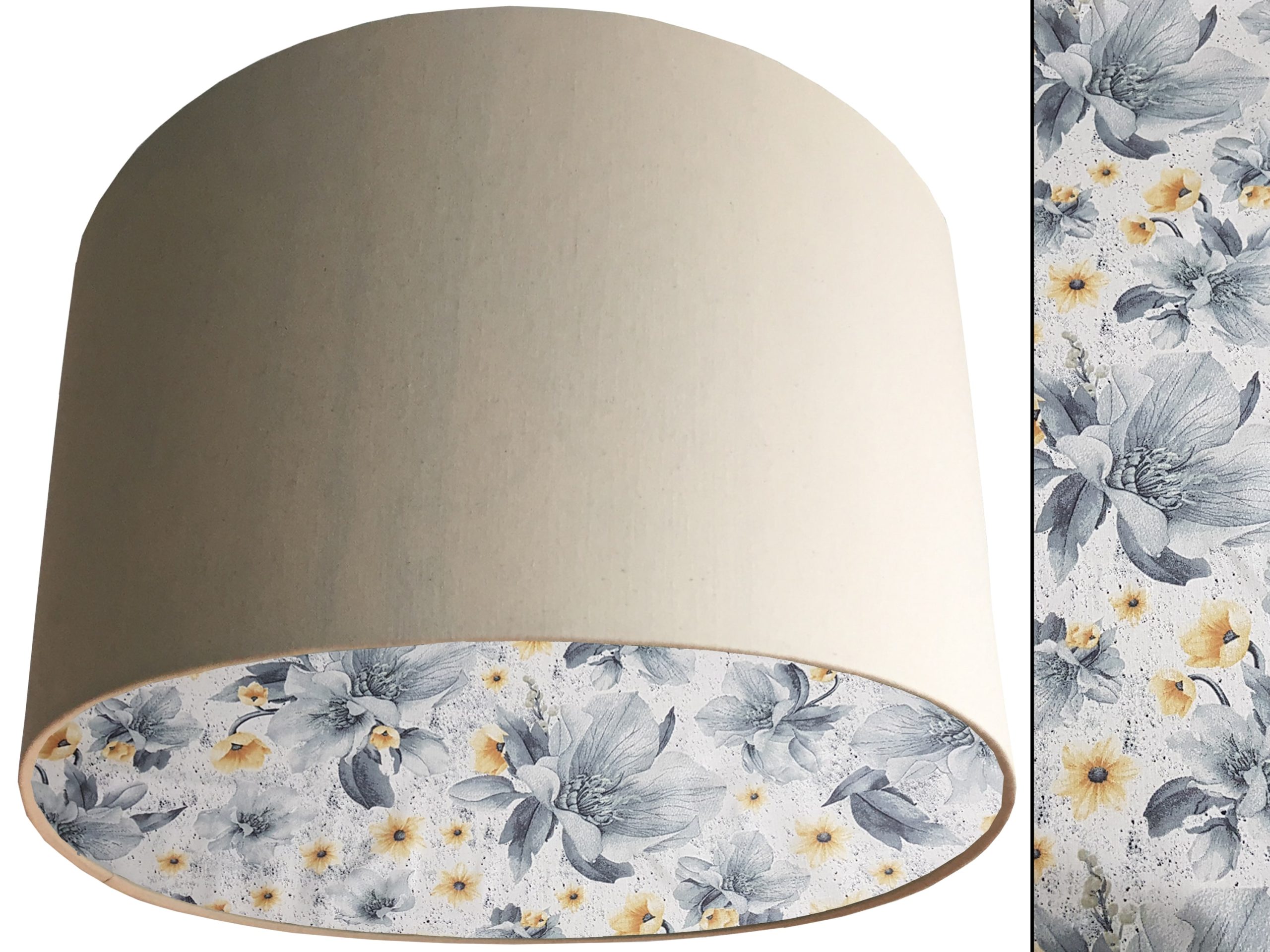 Silver Flower Lampshade Cream, Stylish Country Home Interior