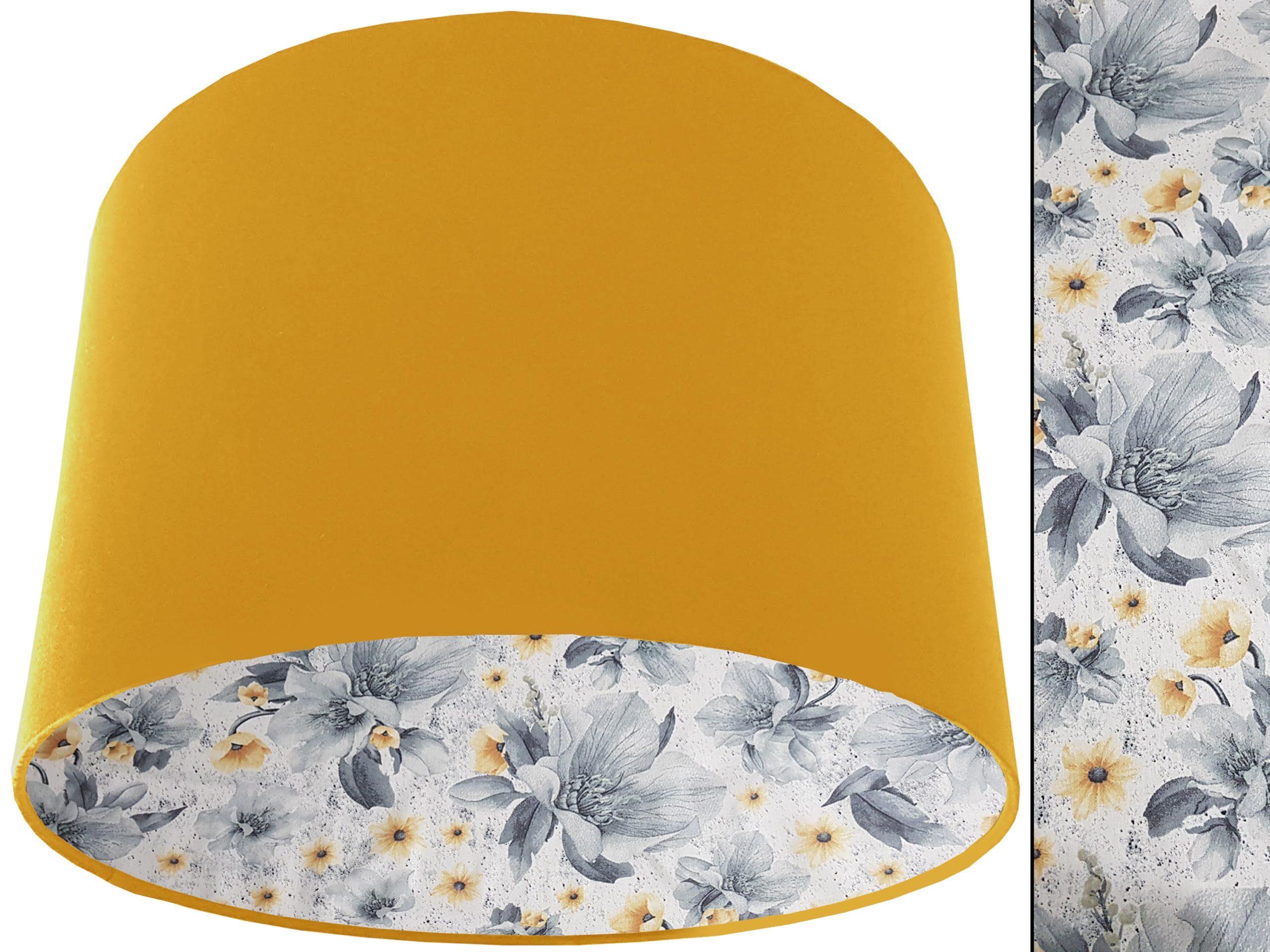 Silver Flower Lampshade Yellow, Stylish Country Home Interior