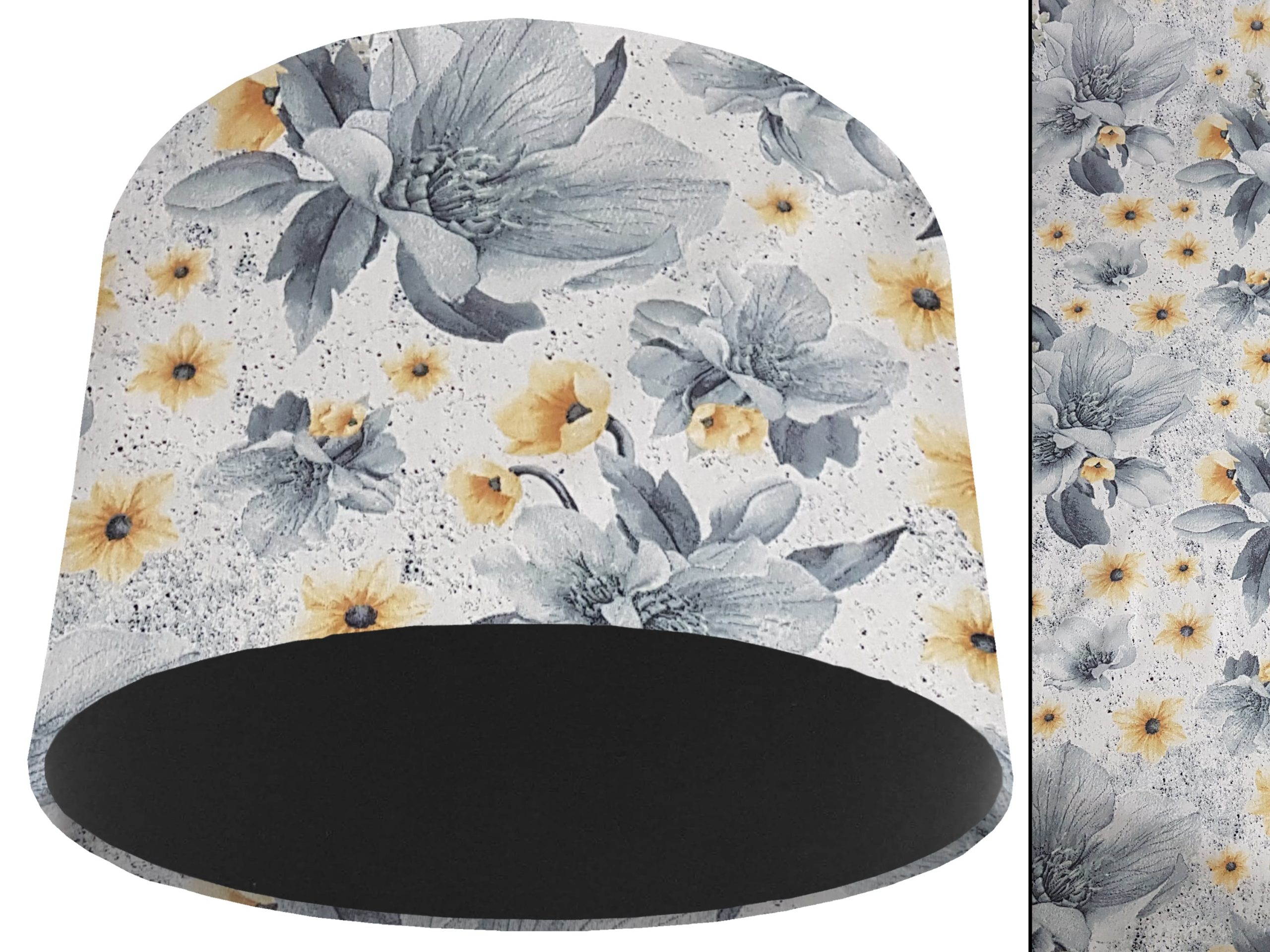 Silver Flower Light Shade Black, Classic Country Lampshade