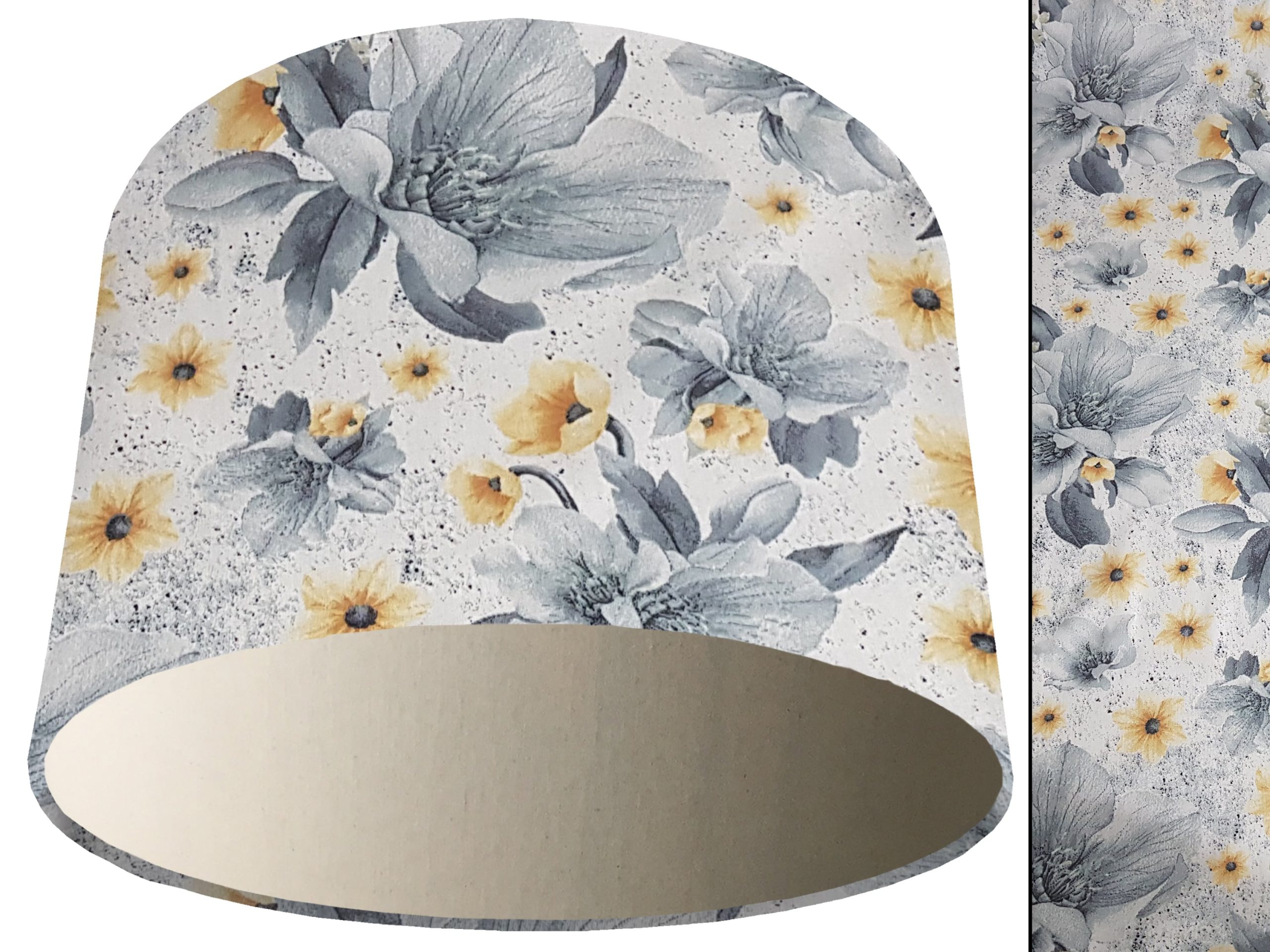 Silver Flower Light Shade Cream, Classic Country Lampshade