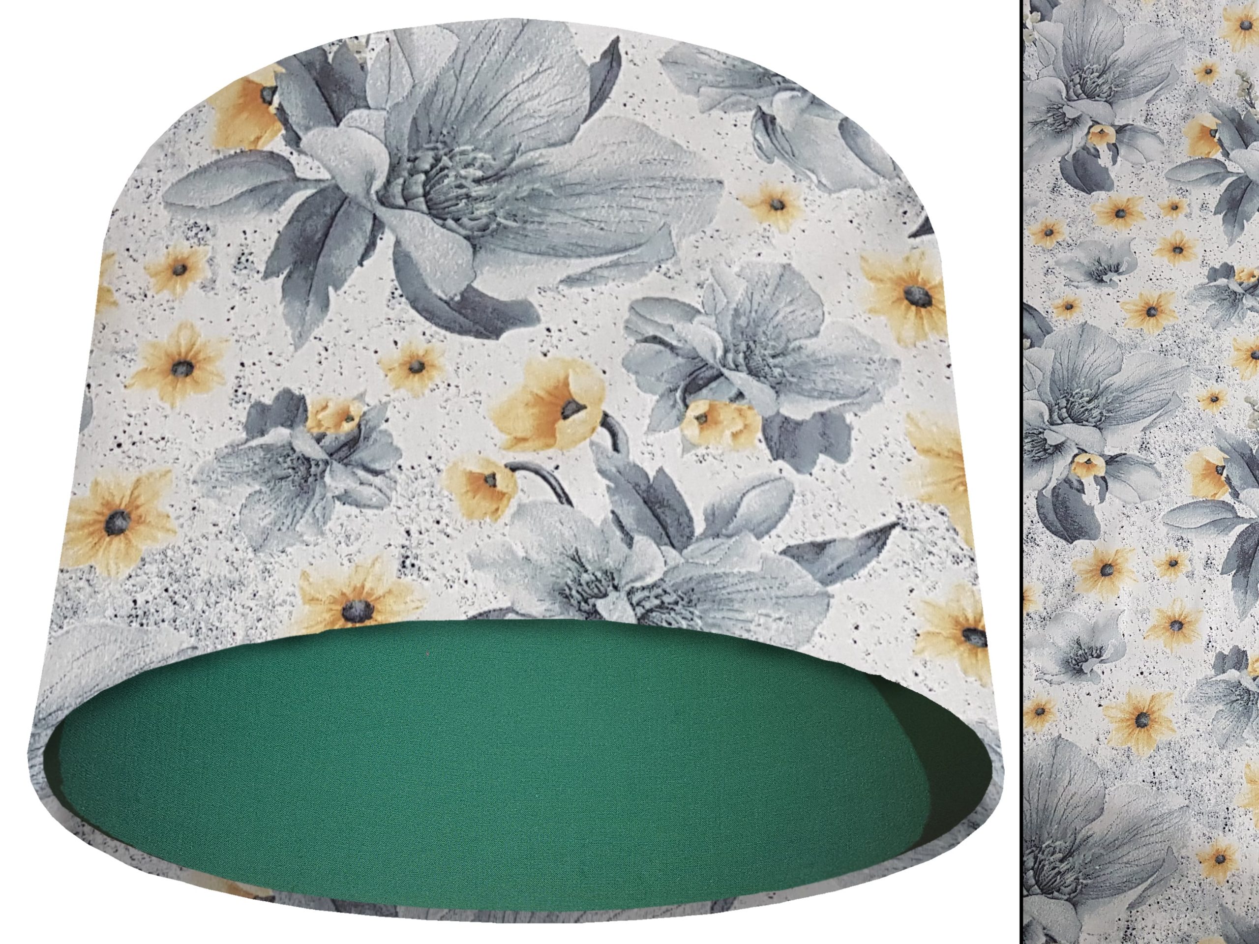 Silver Flower Light Shade Green, Classic Country Lampshade