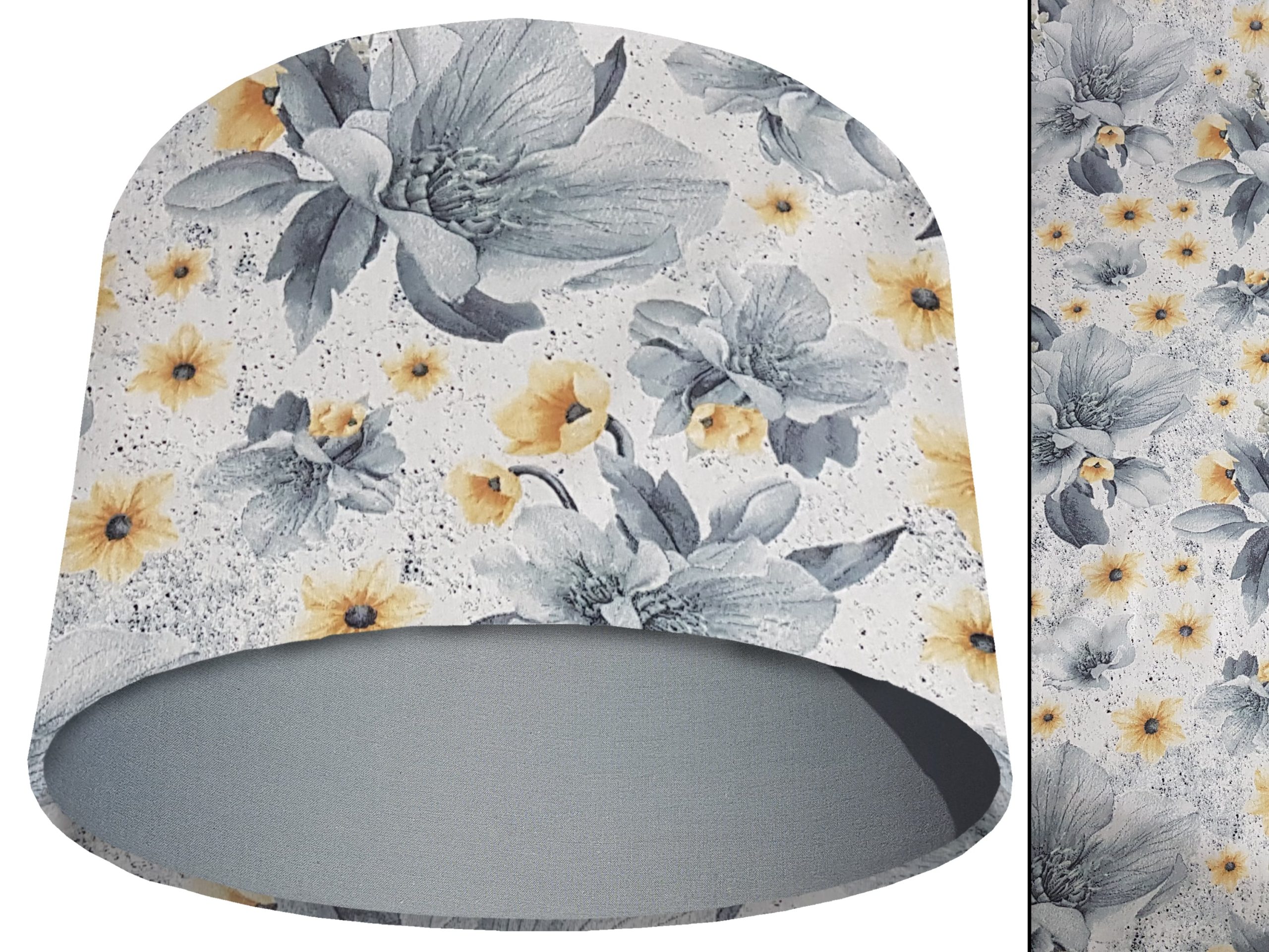 Silver Flower Light Shade Light Grey, Classic Country Lampshade