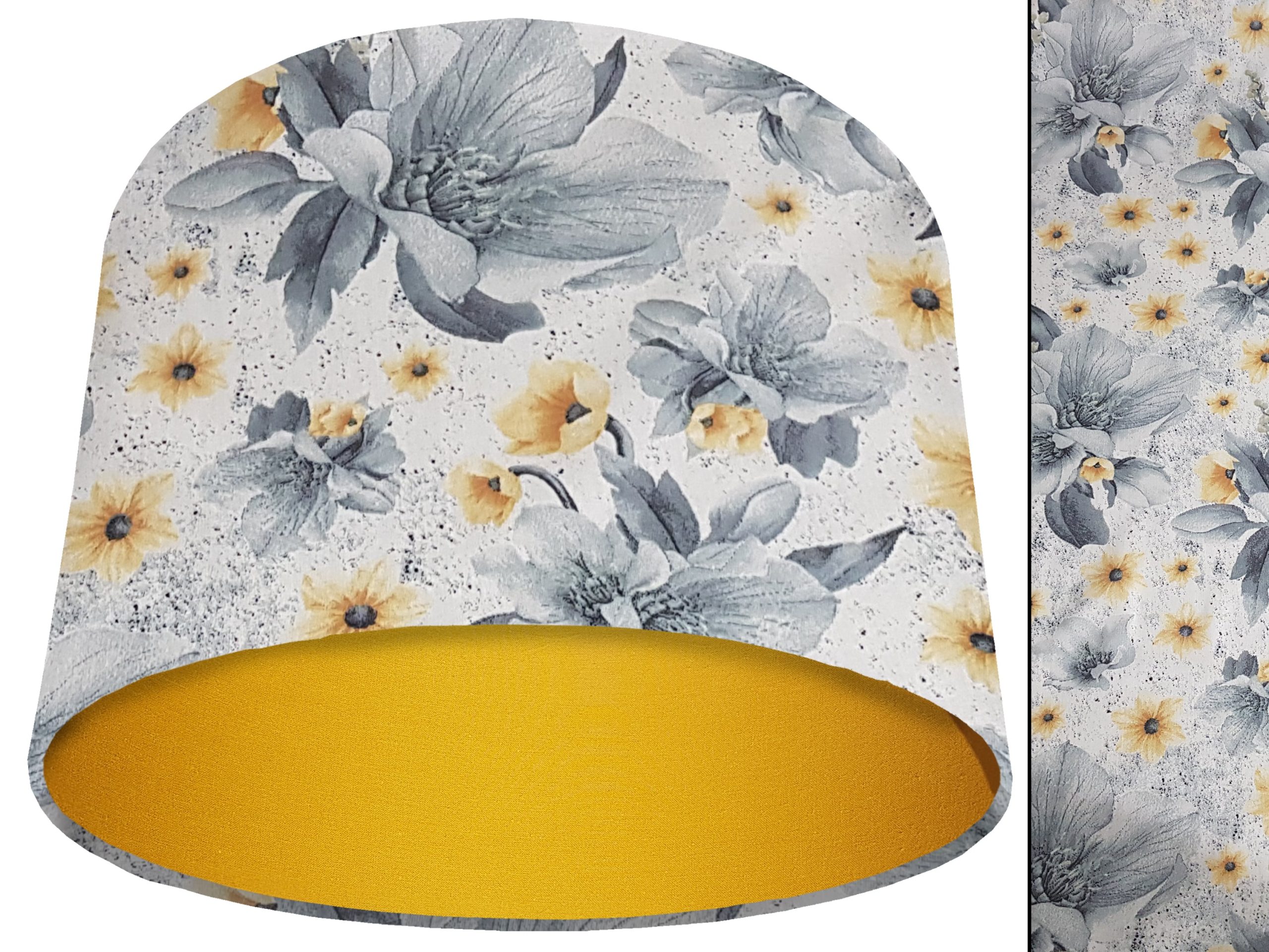 Silver Flower Light Shade Yellow, Classic Country Lampshade