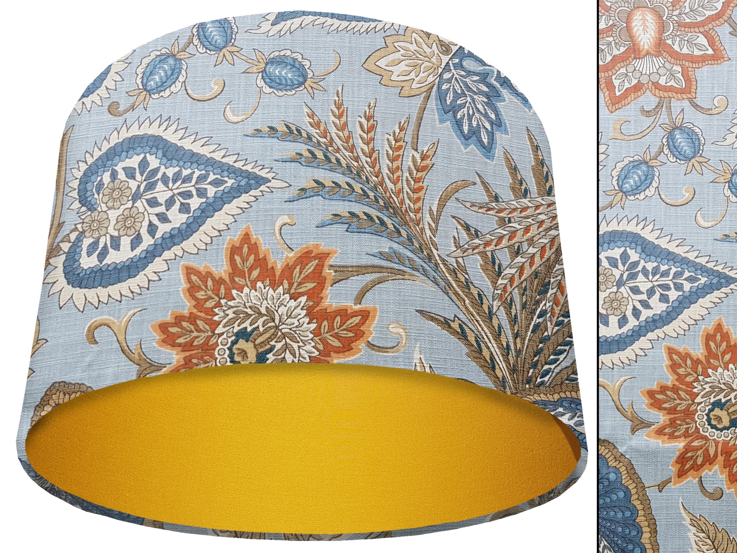 Paisley Sky Blue Light Shade Yellow, Modern Home Interior