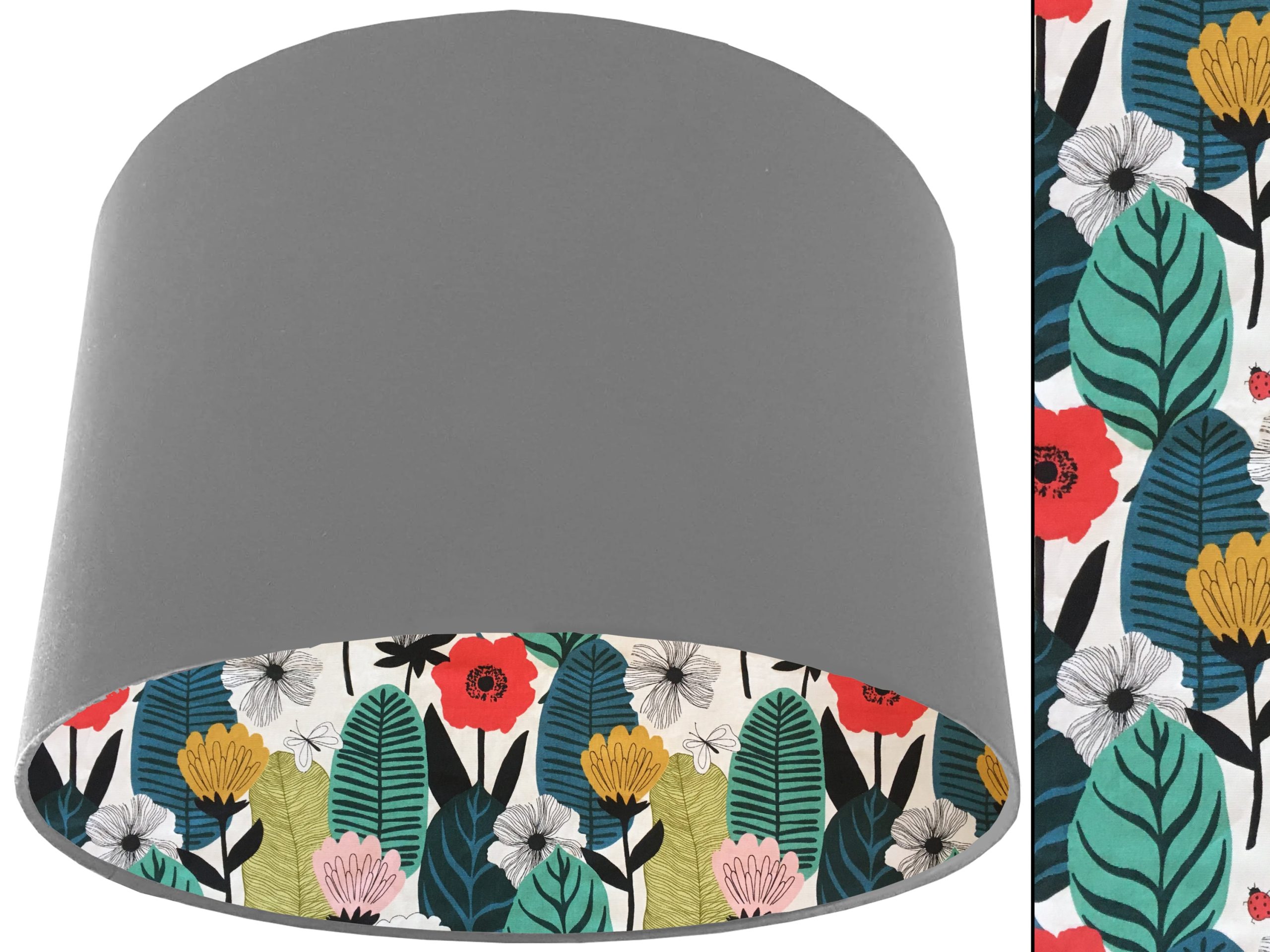 Summer Leaf Lampshade Light Grey, Modern Scandi Interior