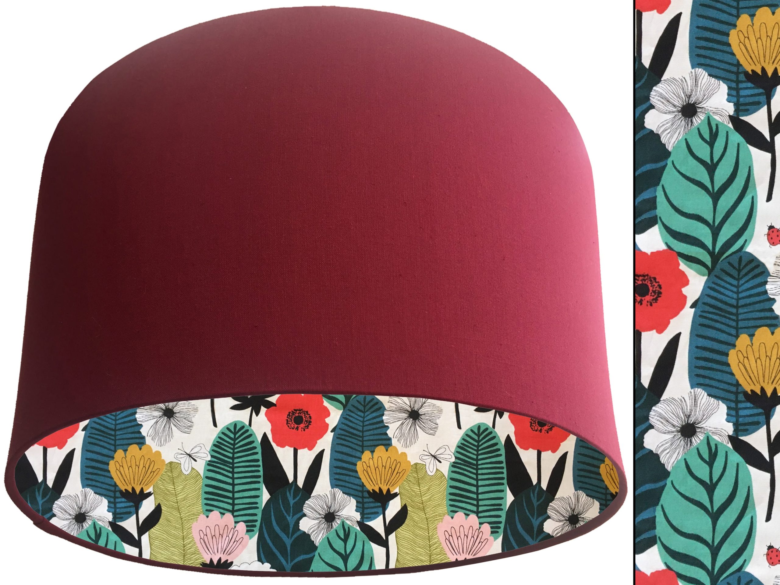 Summer Leaf Lampshade Red, Modern Scandi Interior