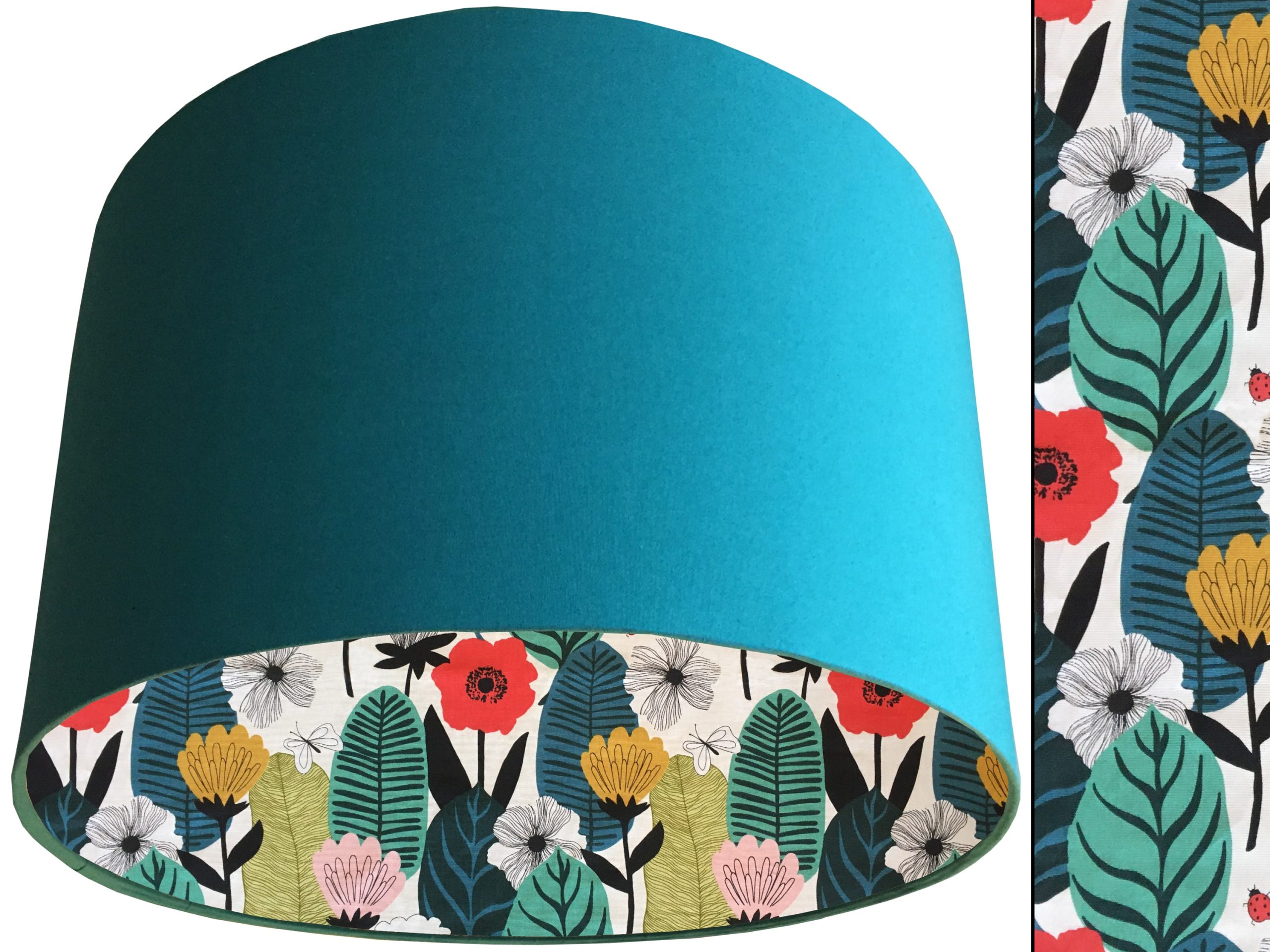 Summer Leaf Lampshade Teal, Modern Scandi Interior