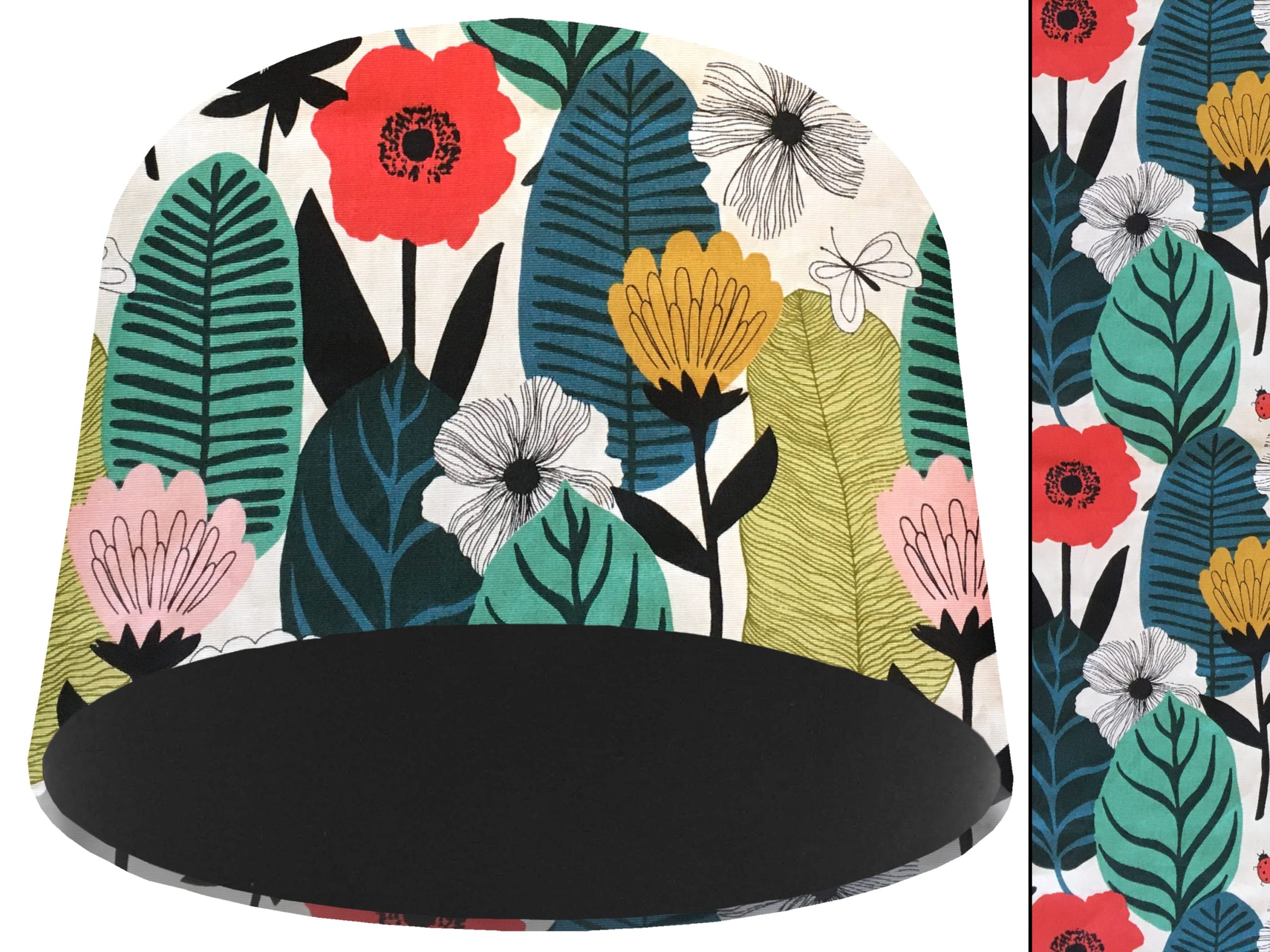 Summer Leaf Light Shade Black, Modern Scandi Lampshade