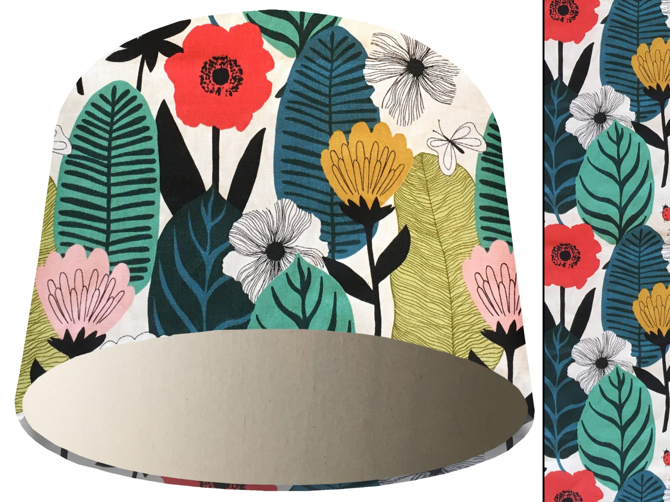 Summer Leaf Light Shade Cream, Modern Scandi Lampshade
