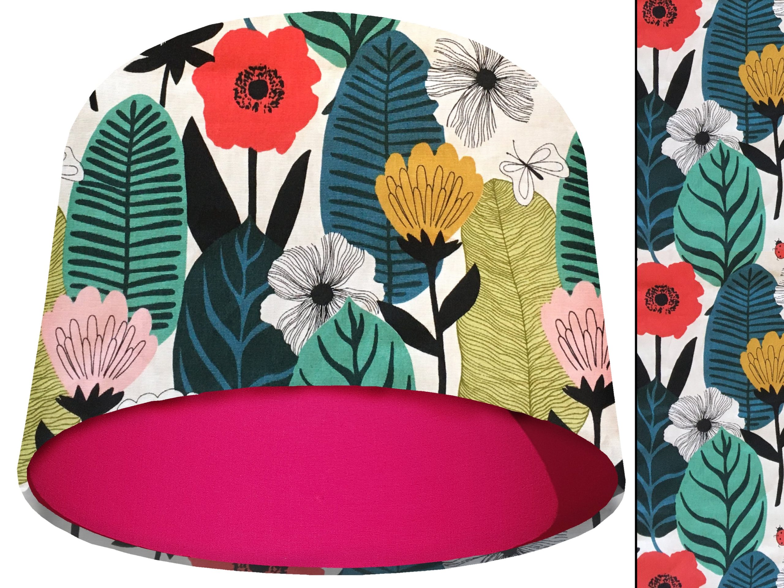 Summer Leaf Light Shade Pink, Modern Scandi Lampshade