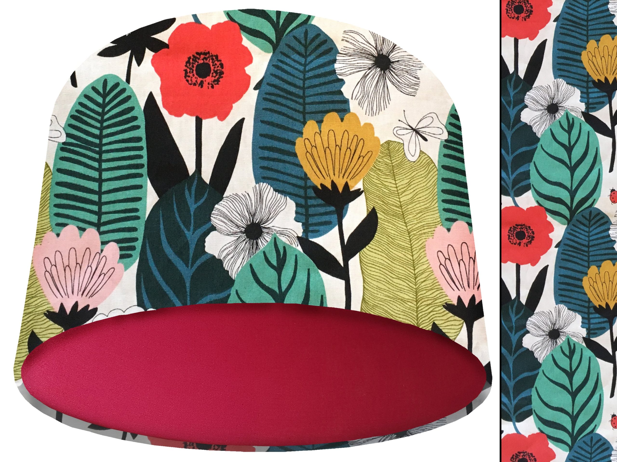 Summer Leaf Light Shade Red, Modern Scandi Lampshade