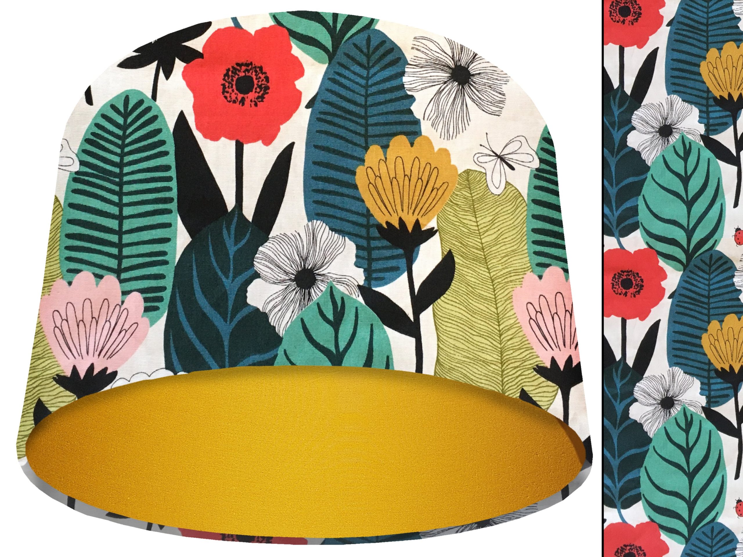 Summer Leaf Light Shade Yellow, Modern Scandi Lampshade