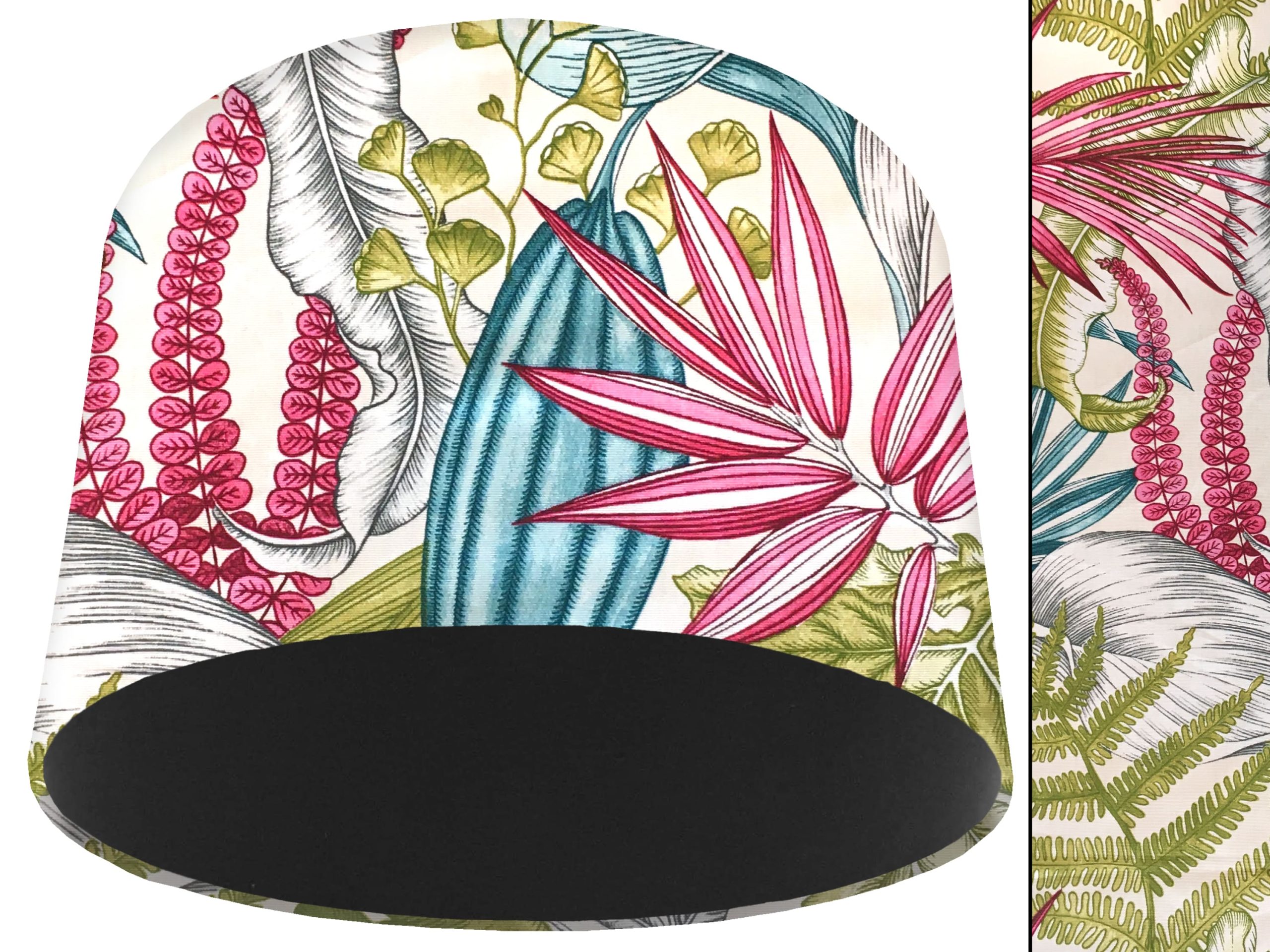 White Tropical Pink Light Shade Black, Vibrant Lampshade