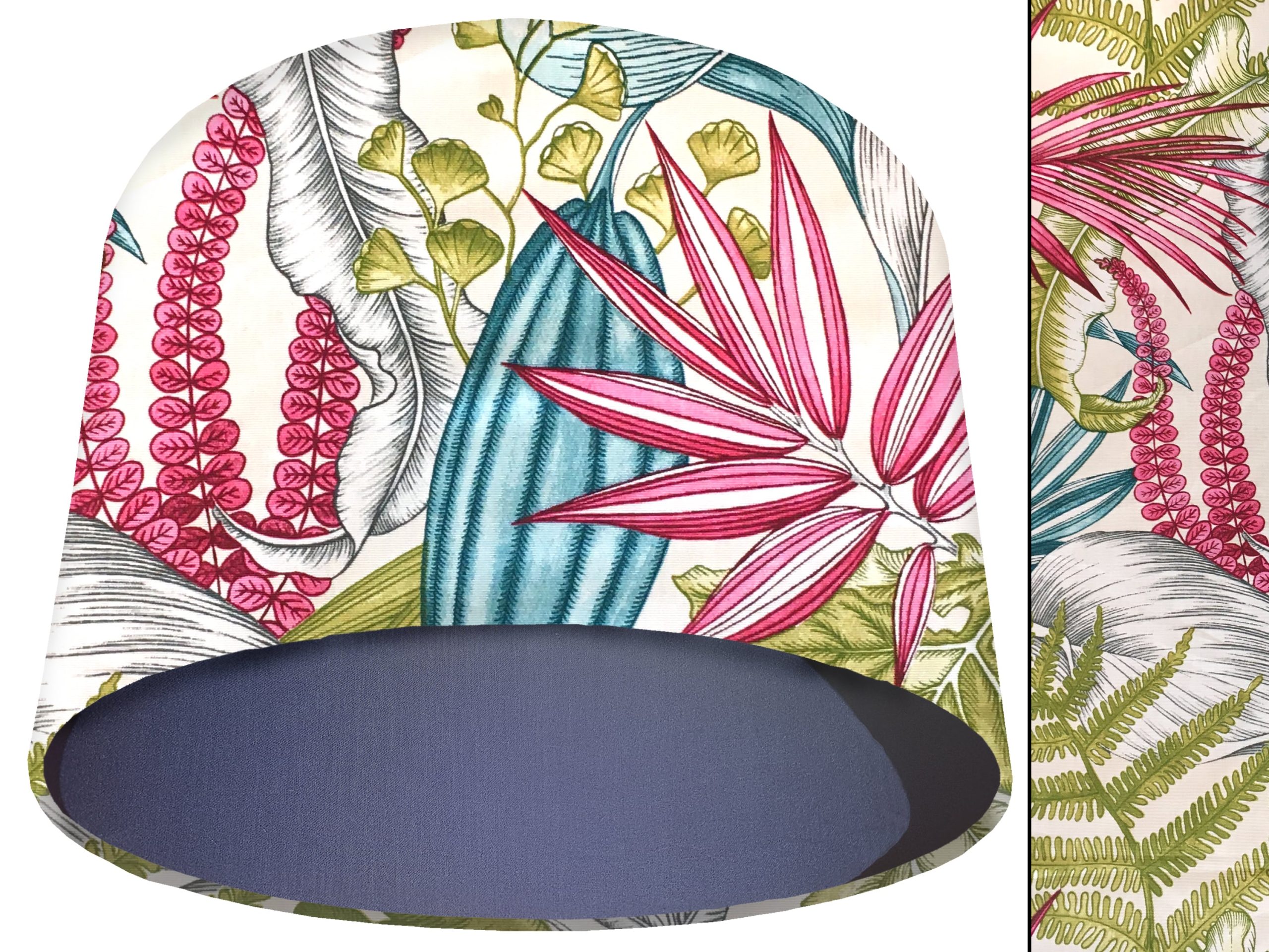 White Tropical Pink Light Shade Blue, Vibrant Lampshade