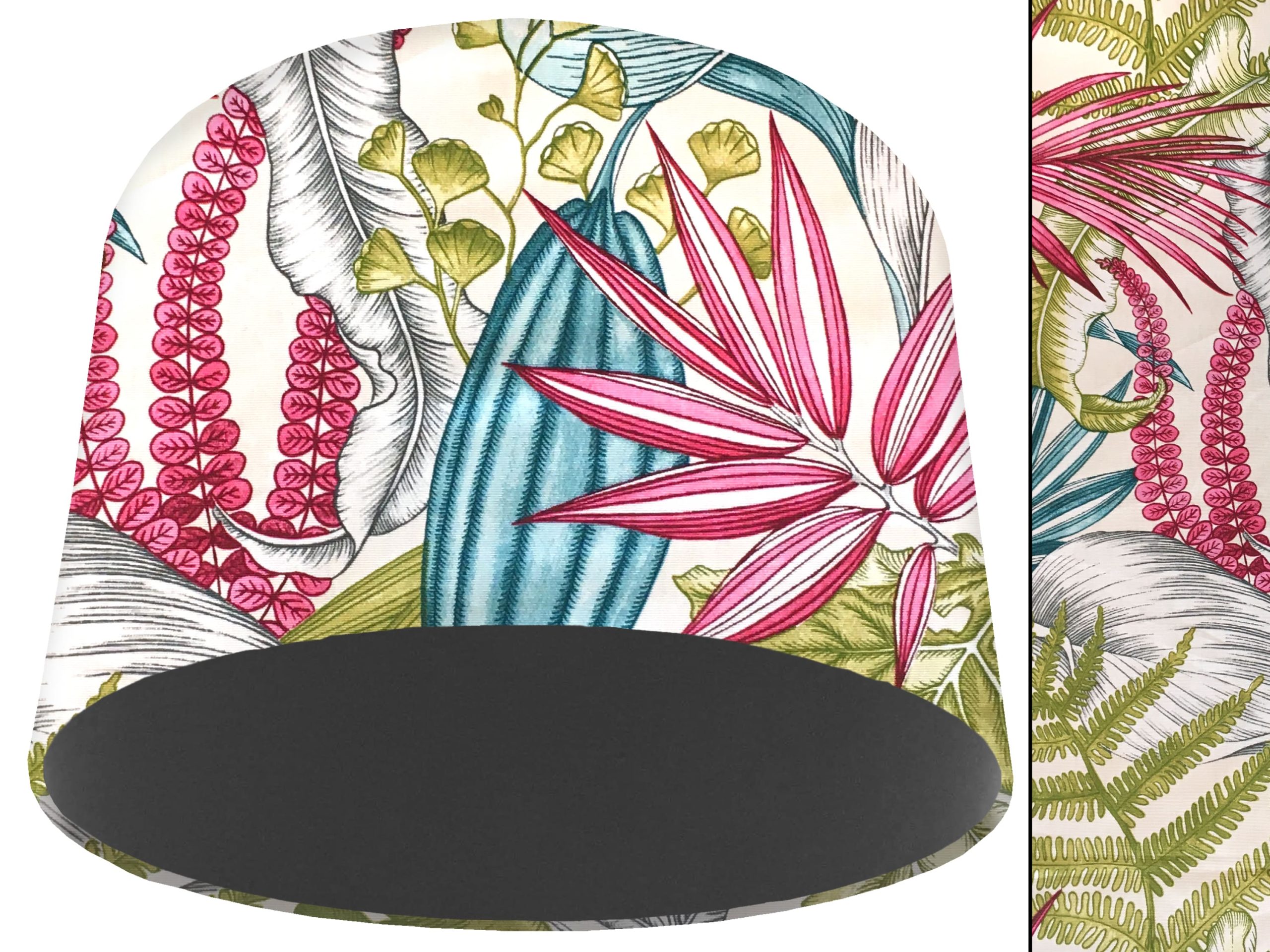 White Tropical Pink Light Shade Dark Grey, Vibrant Lampshade