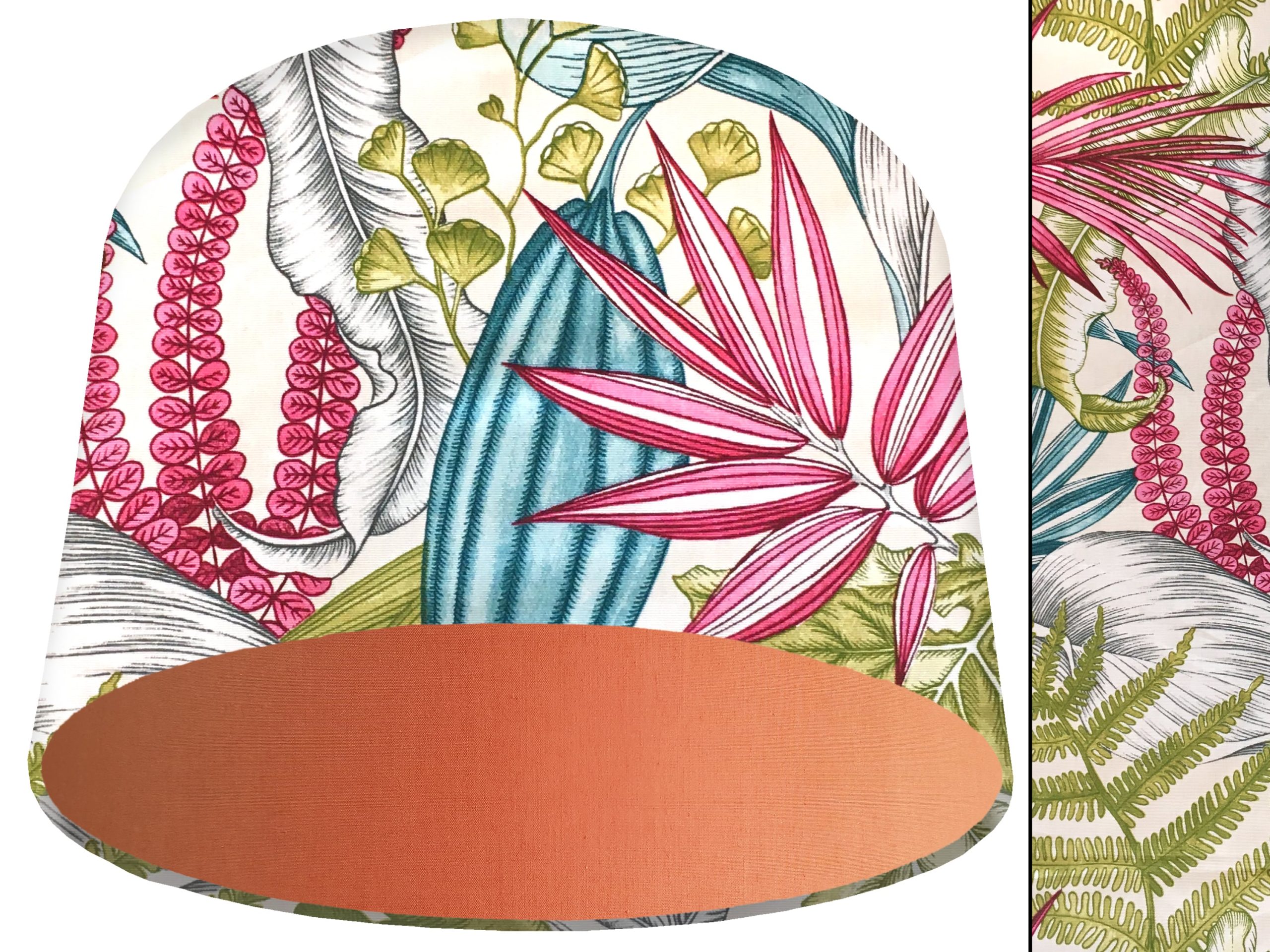White Tropical Pink Light Shade Orange, Vibrant Lampshade