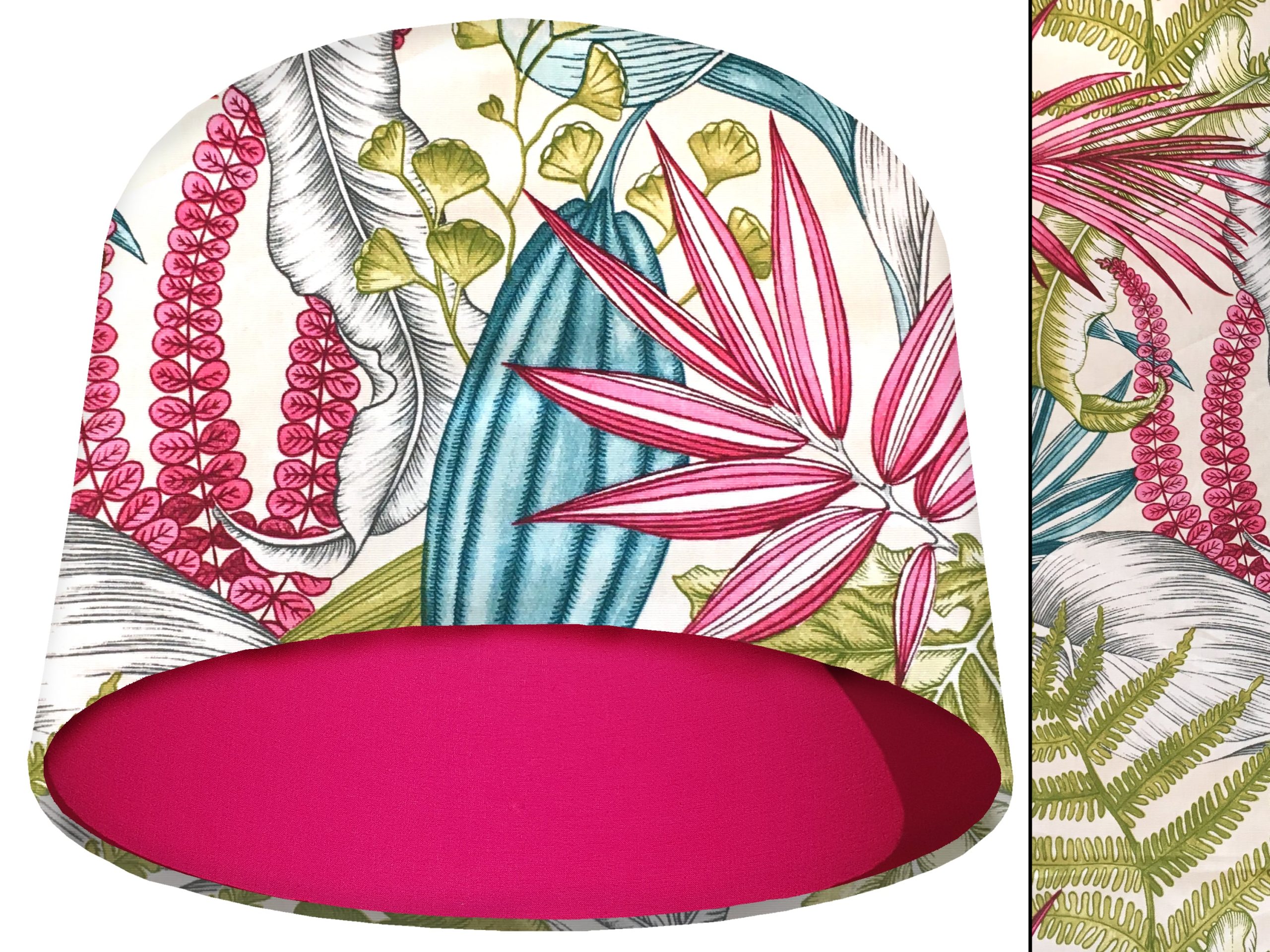 White Tropical Pink Light Shade Pink, Vibrant Lampshade