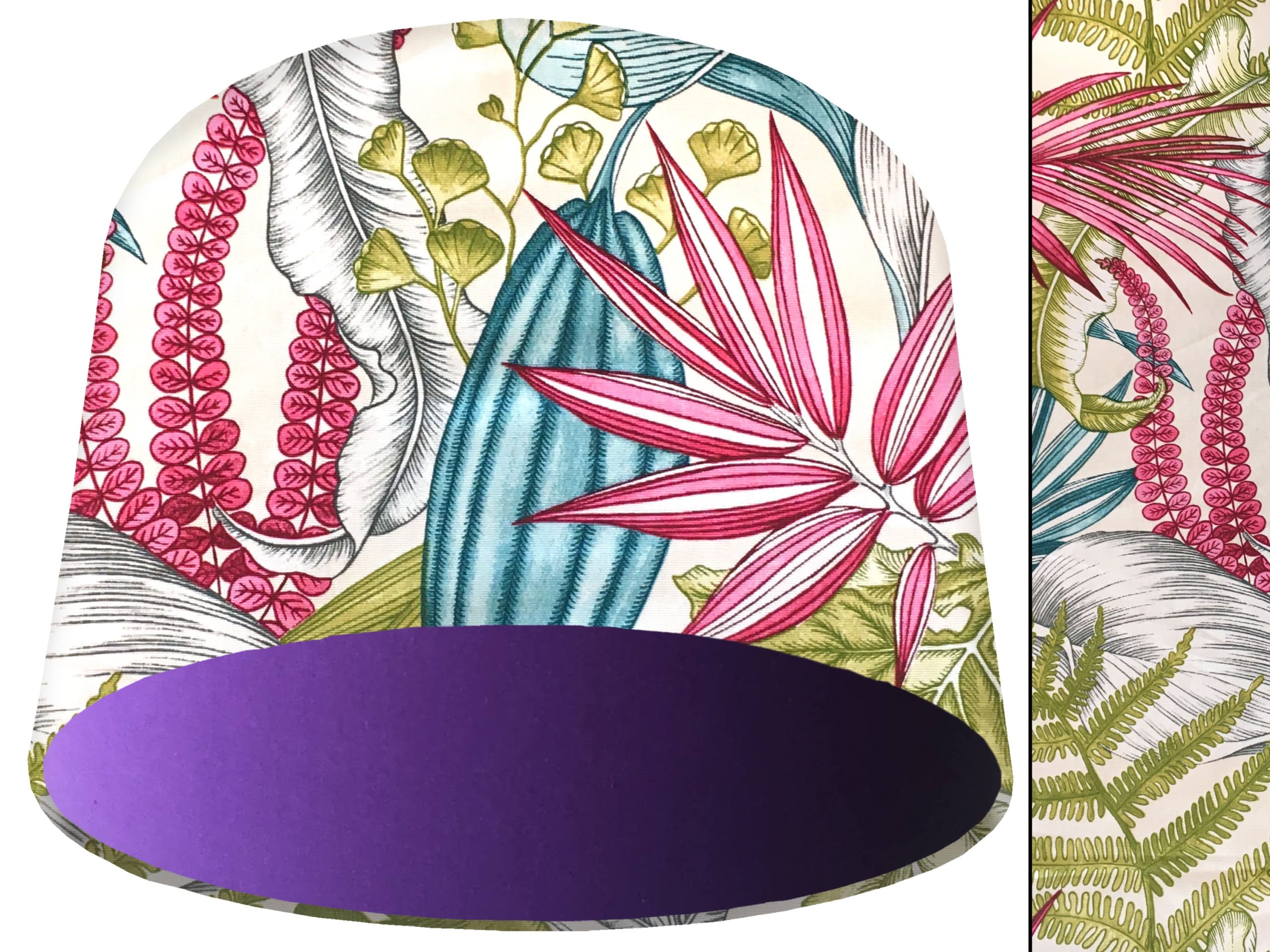 White Tropical Pink Light Shade Purple, Vibrant Lampshade