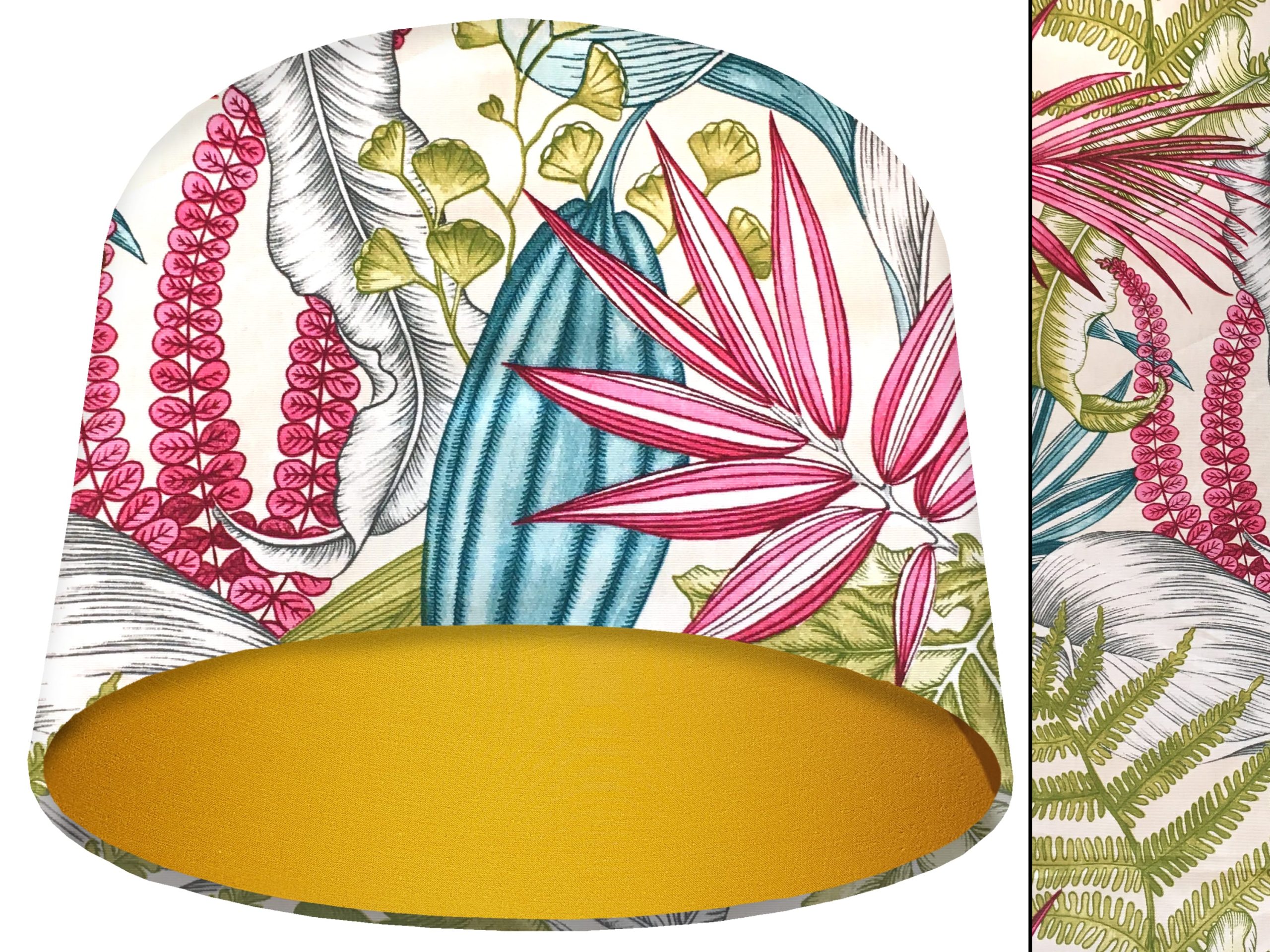 White Tropical Pink Light Shade Yellow, Vibrant Lampshade