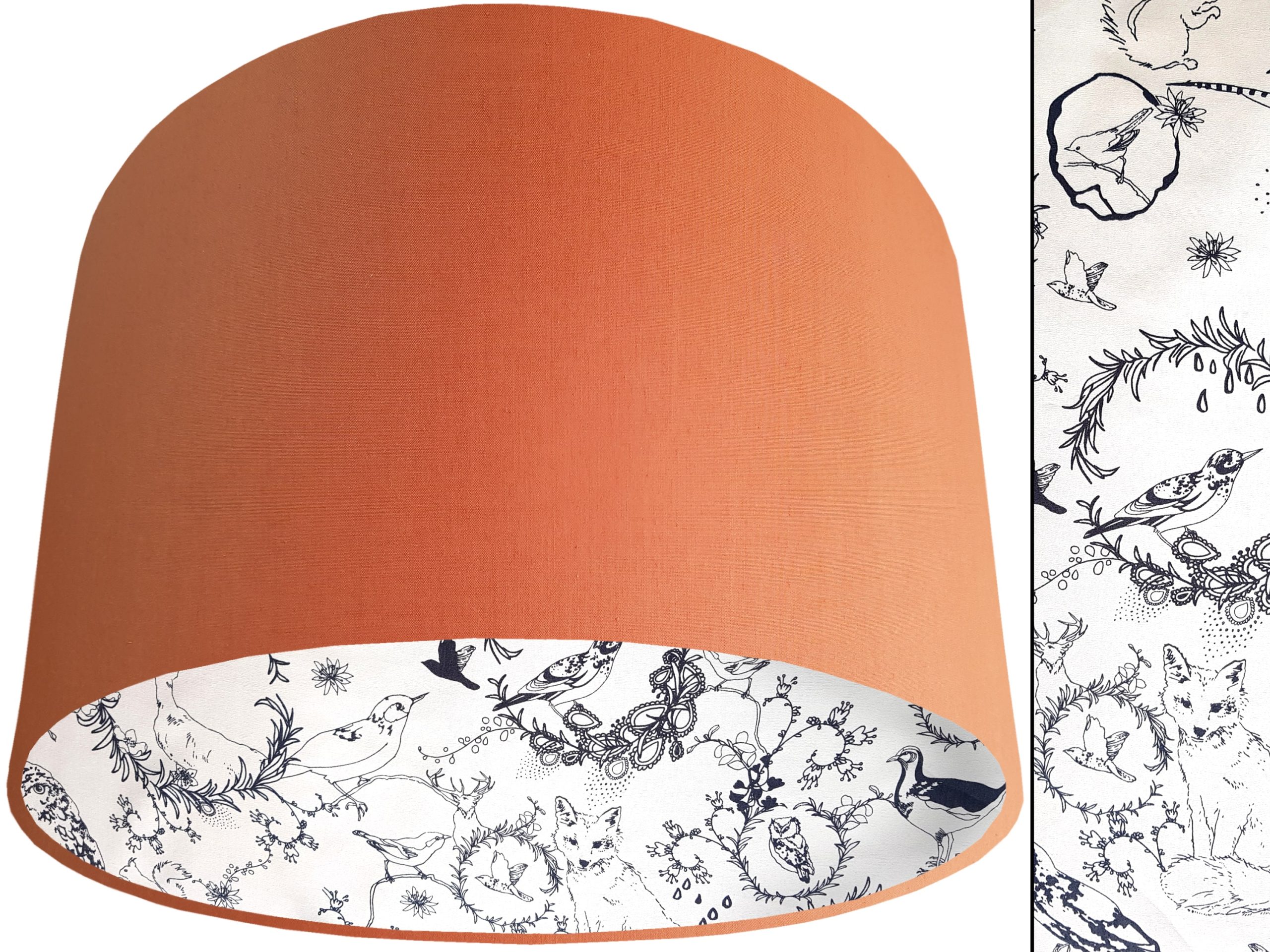 Black & White Animals Lampshade Orange, Traditional Country
