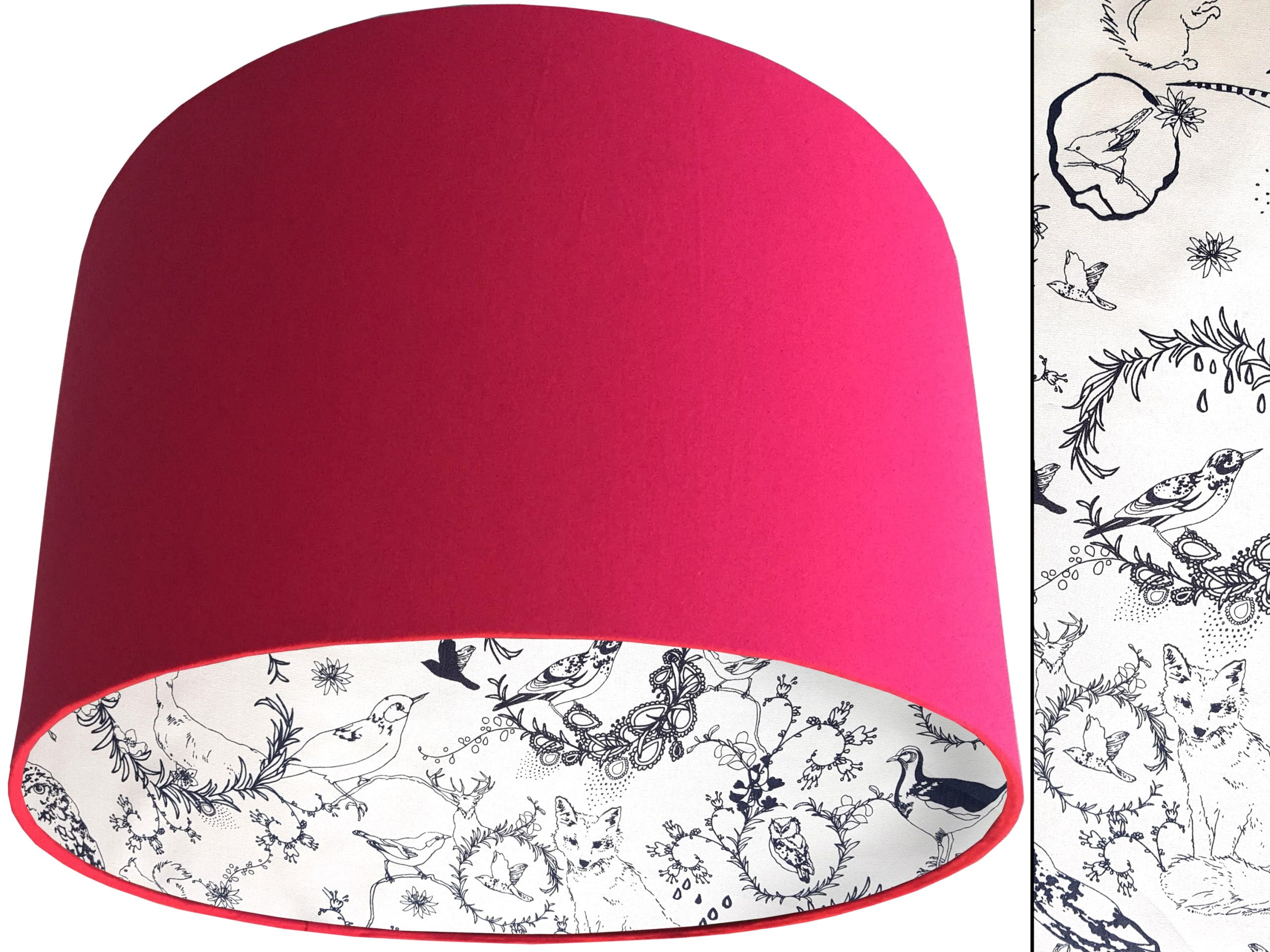 Black & White Animals Lampshade Pink, Traditional Country