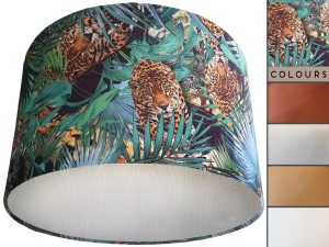 Big Cats Dark Velvet Lampshade, Modern Animal Interior