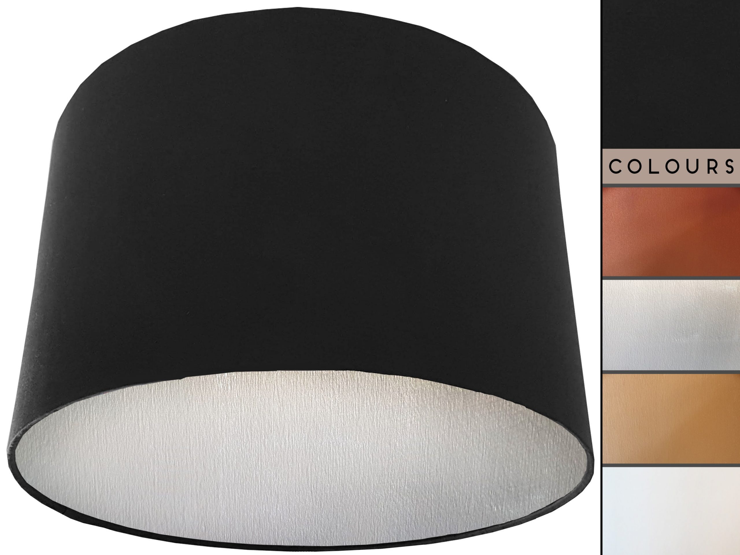 Black Lampshade Silver, Plain Black Light Shade