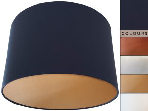 Blue Lampshade Gold, Plain Blue Light Shade