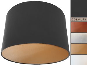 Dark Grey Lampshade Gold, Plain Grey Light Shade